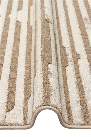 ZENITH ZNT 02 LATTE  Yüksek Alçak Dokulu Naturel Yün ve Viskon Modern Dokuma Halı