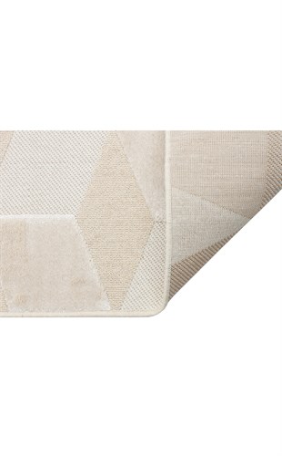 ZENITH ZNT 05 CREAM  Yüksek Alçak Dokulu Naturel Yün ve Viskon Modern Dokuma Halı
