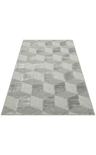 ZENITH ZNT 05 GREY  Yüksek Alçak Dokulu Naturel Yün ve Viskon Modern Dokuma Halı