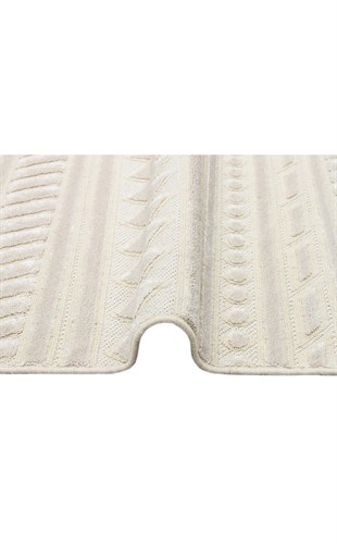 ZENITH ZNT 06 CREAM  Yüksek Alçak Dokulu Naturel Yün ve Viskon Modern Dokuma Halı