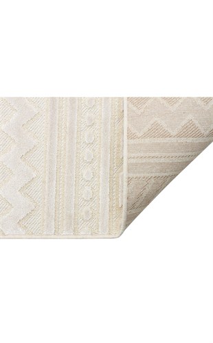 ZENITH ZNT 06 CREAM  Yüksek Alçak Dokulu Naturel Yün ve Viskon Modern Dokuma Halı