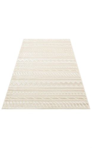ZENITH ZNT 06 CREAM  Yüksek Alçak Dokulu Naturel Yün ve Viskon Modern Dokuma Halı