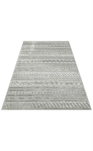 ZENITH ZNT 06 GREY  Yüksek Alçak Dokulu Naturel Yün ve Viskon Modern Dokuma Halı