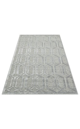 ZENITH ZNT 07 GREY  Yüksek Alçak Dokulu Naturel Yün ve Viskon Modern Dokuma Halı