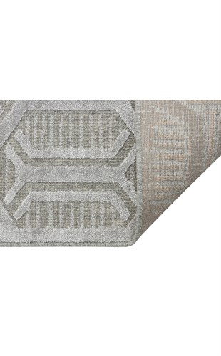 ZENITH ZNT 07 GREY  Yüksek Alçak Dokulu Naturel Yün ve Viskon Modern Dokuma Halı