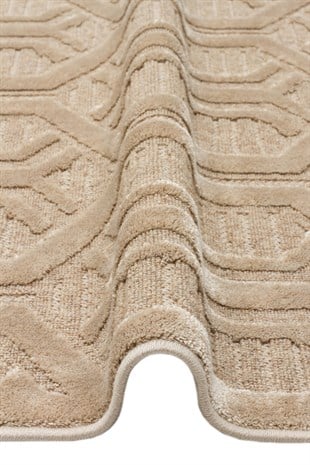 ZENITH ZNT 07 LATTE  Yüksek Alçak Dokulu Naturel Yün ve Viskon Modern Dokuma Halı