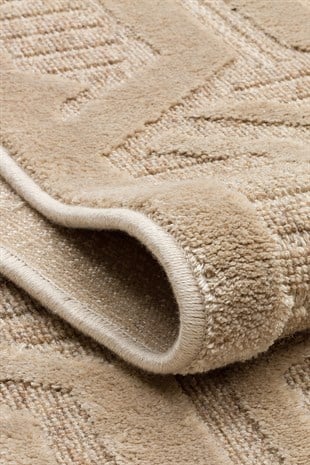 ZENITH ZNT 07 LATTE  Yüksek Alçak Dokulu Naturel Yün ve Viskon Modern Dokuma Halı