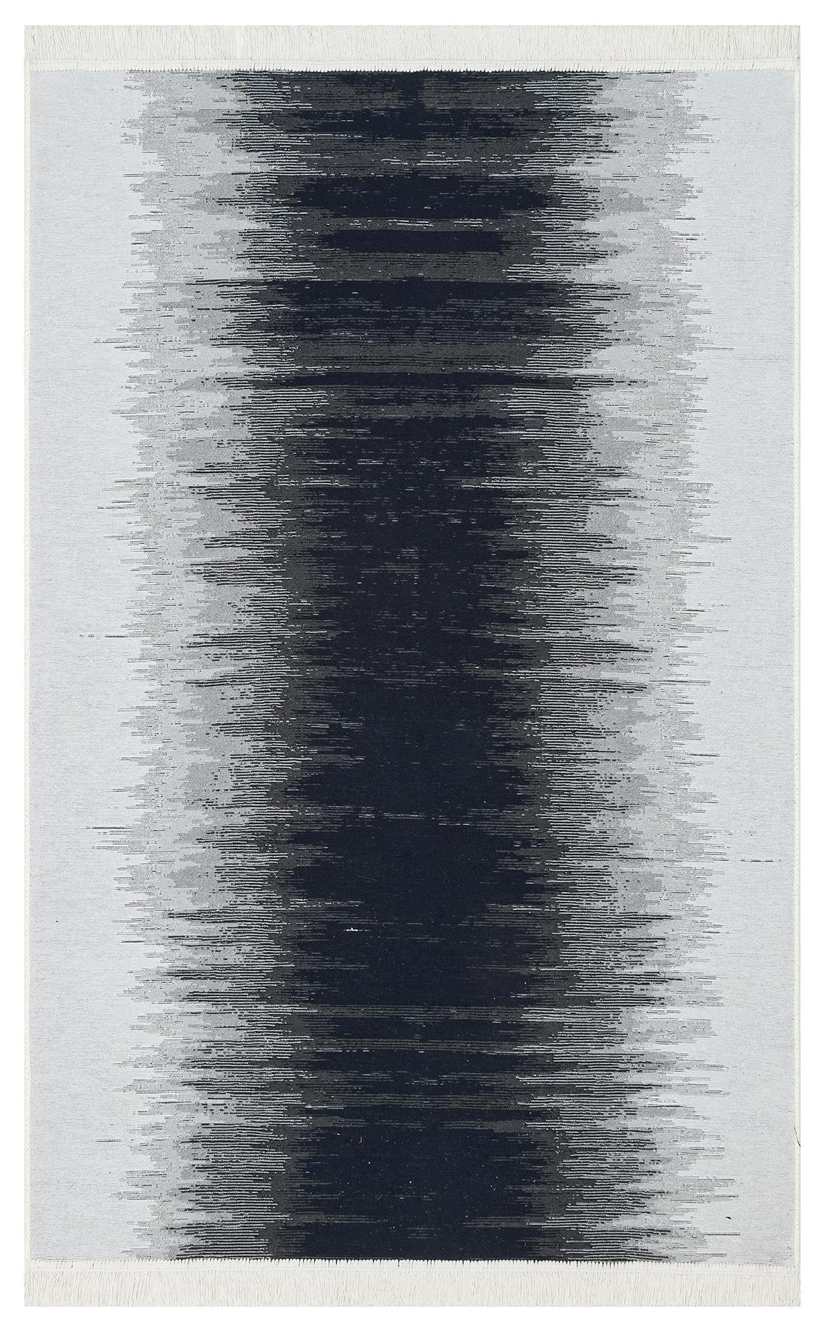 ARYA AR 40 BLACK WHITE  Yıkanabilir Çift Taraflı Modern Desenli Dokuma Kilim