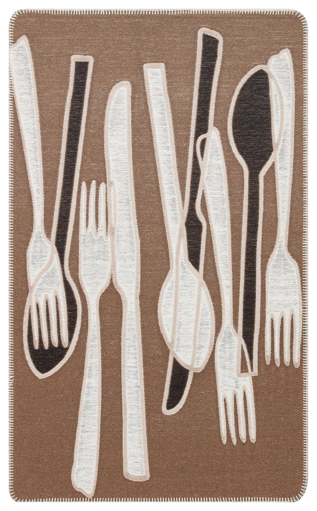 ARYA NEO ARN 06 BROWN WHITE  Yıkanabilir Kaymaz Tabanlı Modern Pamuk Kilim