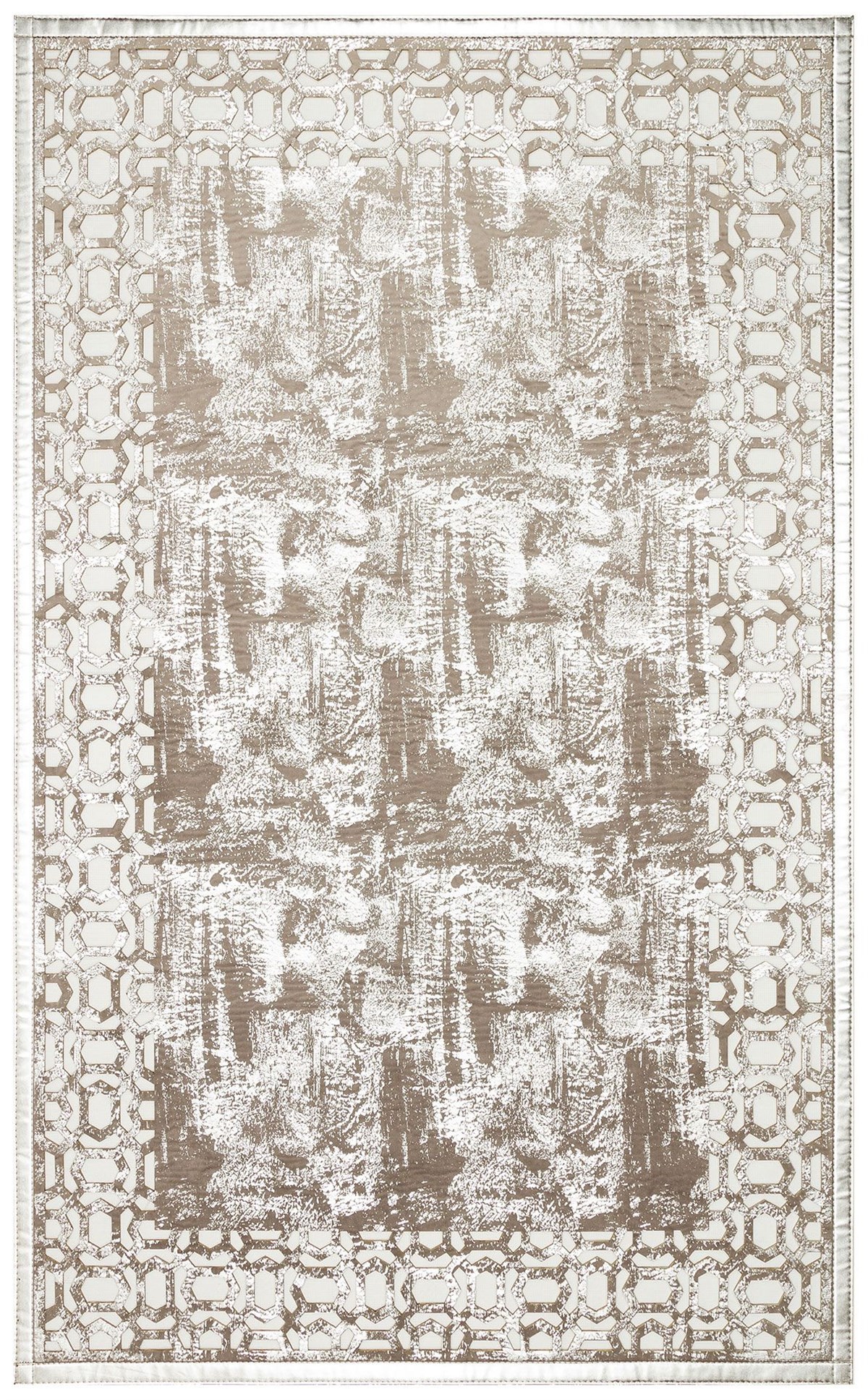 BIANCA BNC 02 GREY SILVER  Klasik ve Modern Bordürlü Şık Suni Deri Halı