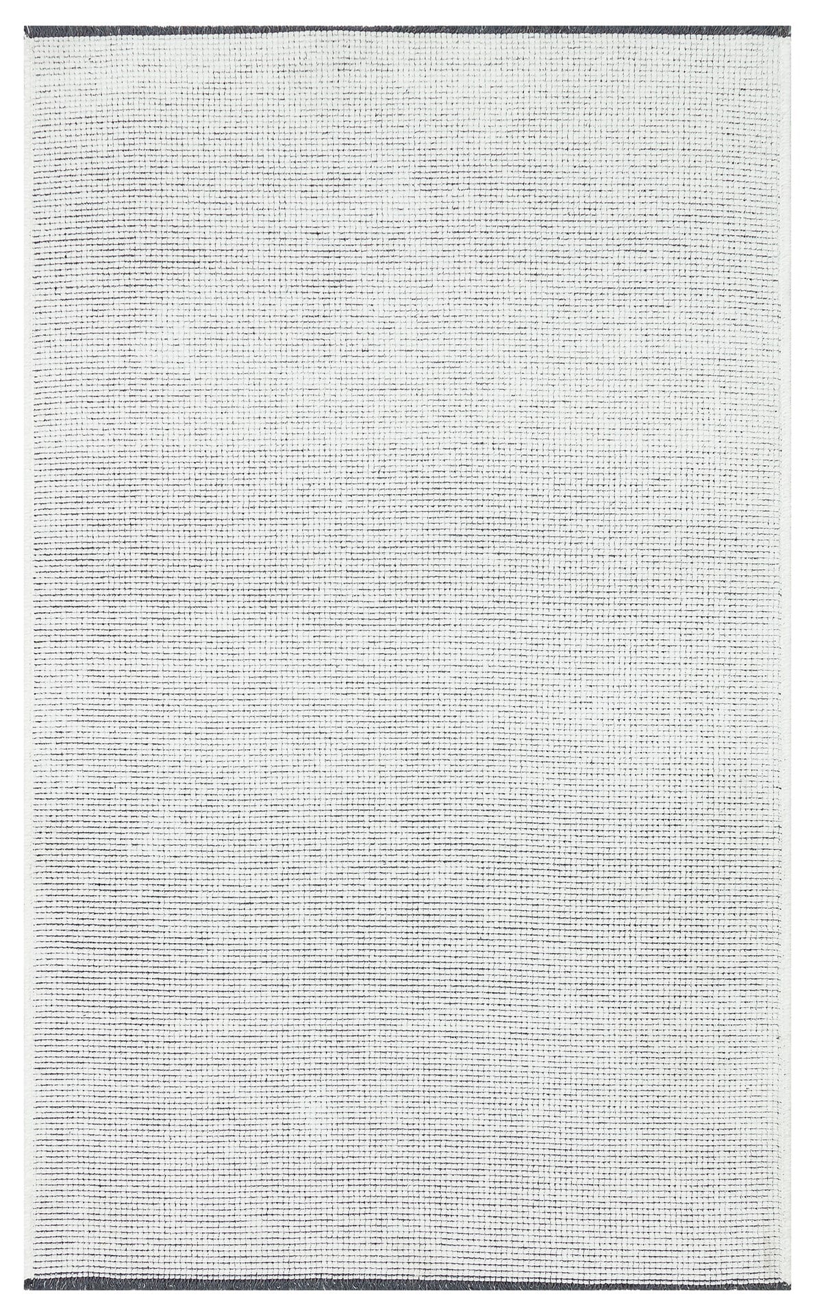 CAPRI CPR 01 WHITE  Hav Toz Vermez Kaymaz Kolay Kullanımlı Yıkanabilir Düz Renk Kilim