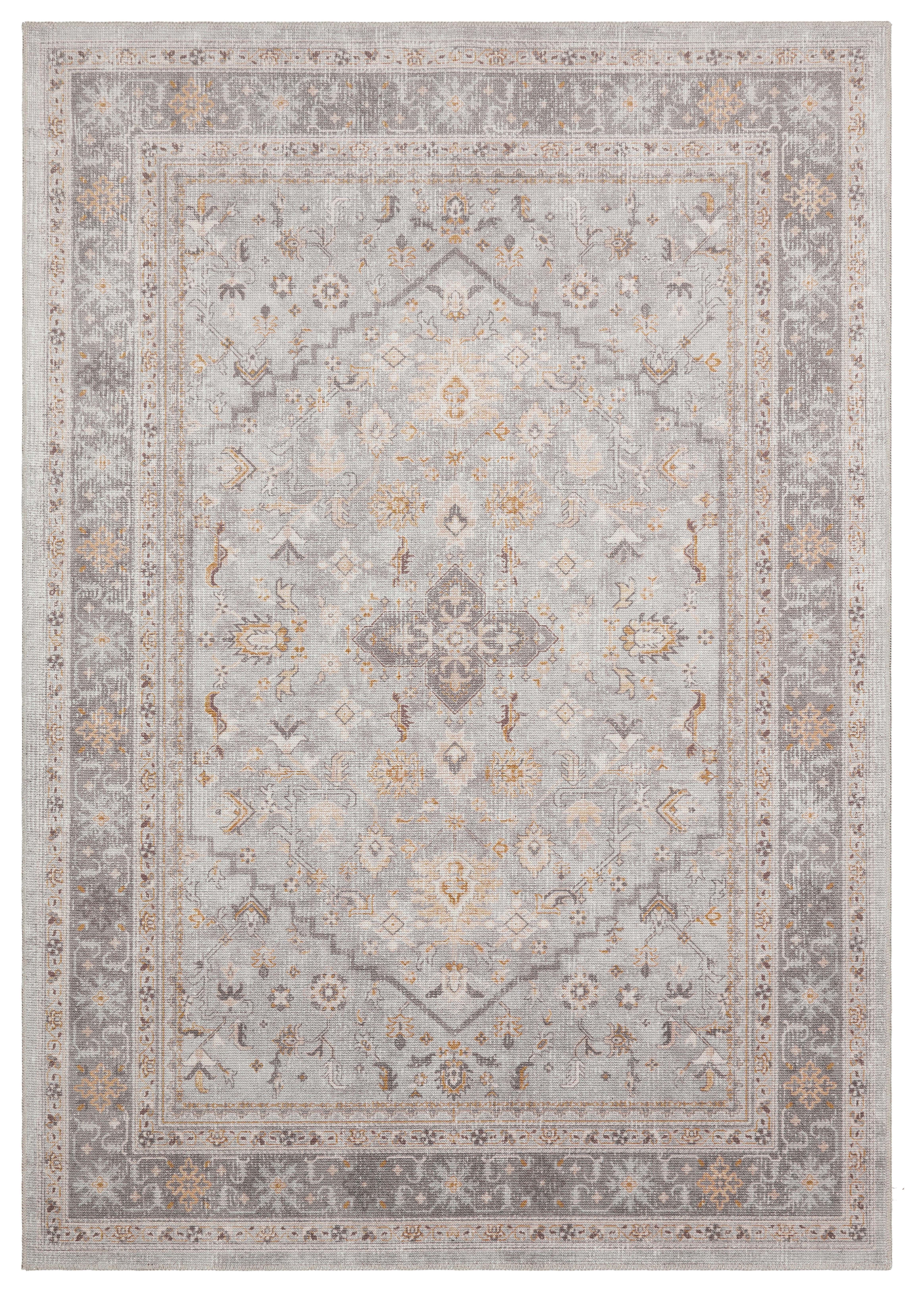ELISTA VINTAGE ELS 201 GREY BLUE  Vintage Tasarımlı Yumuşak Bukle Dokuma Kaymaz Tabanlı Yıkanabilir Modern Halı