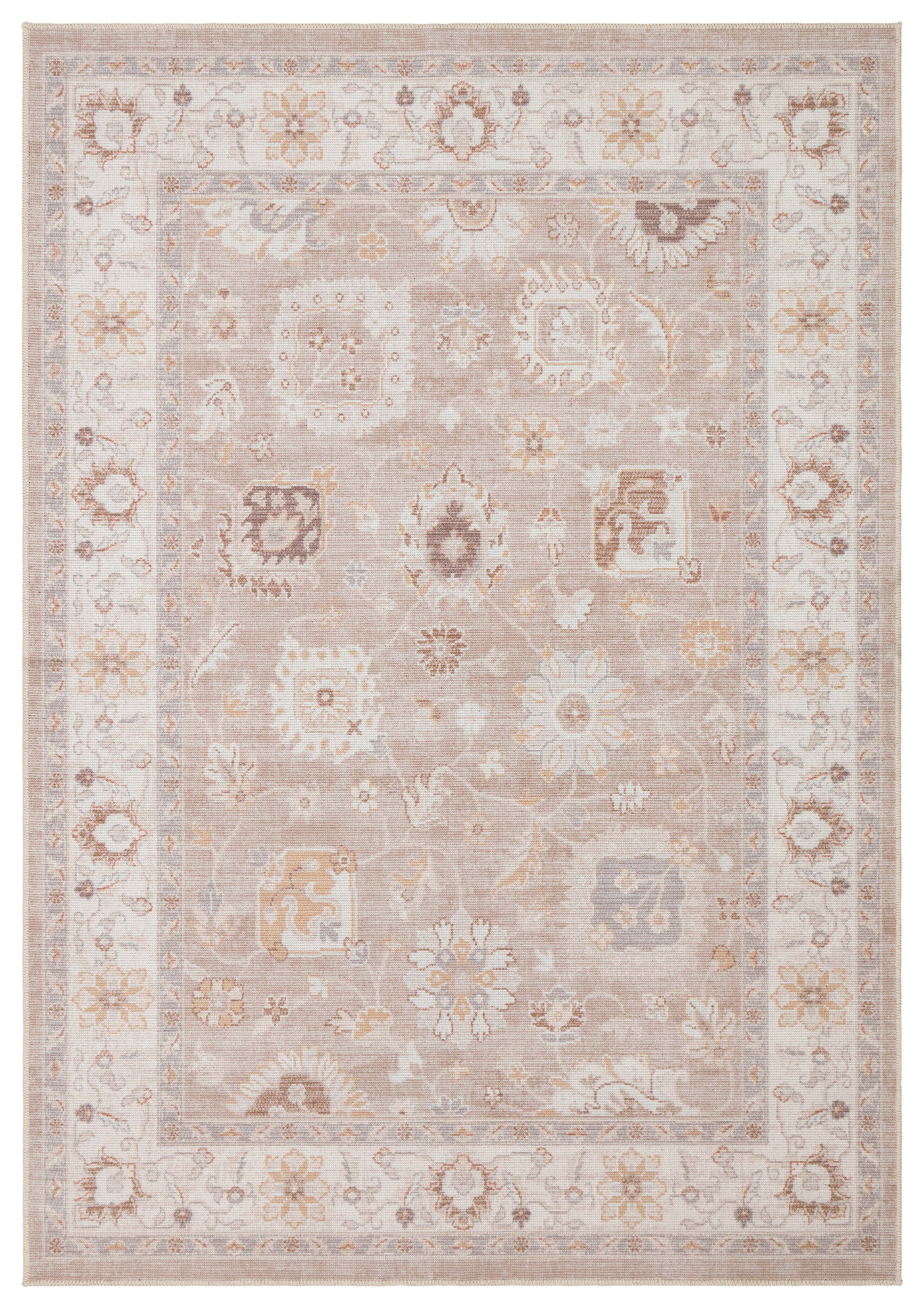 ELISTA VINTAGE ELS 203 CREAM BEIGE  Vintage Tasarımlı Yumuşak Bukle Dokuma Kaymaz Tabanlı Yıkanabilir Modern Halı