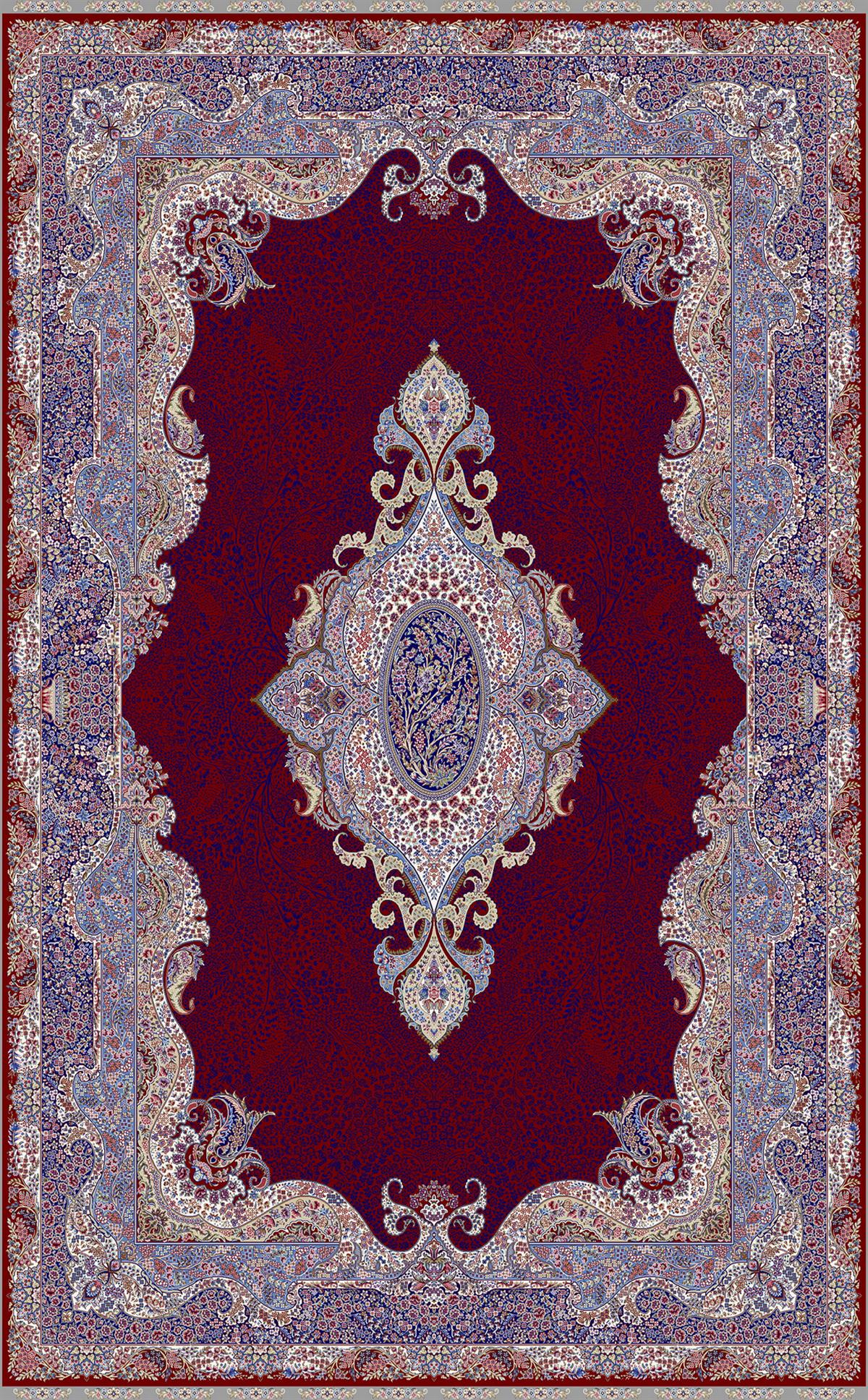 ISFAHAN ISF 02 RED  Klasik Desenli Yüksek Kalite Sık Dokuma Makine Halısı