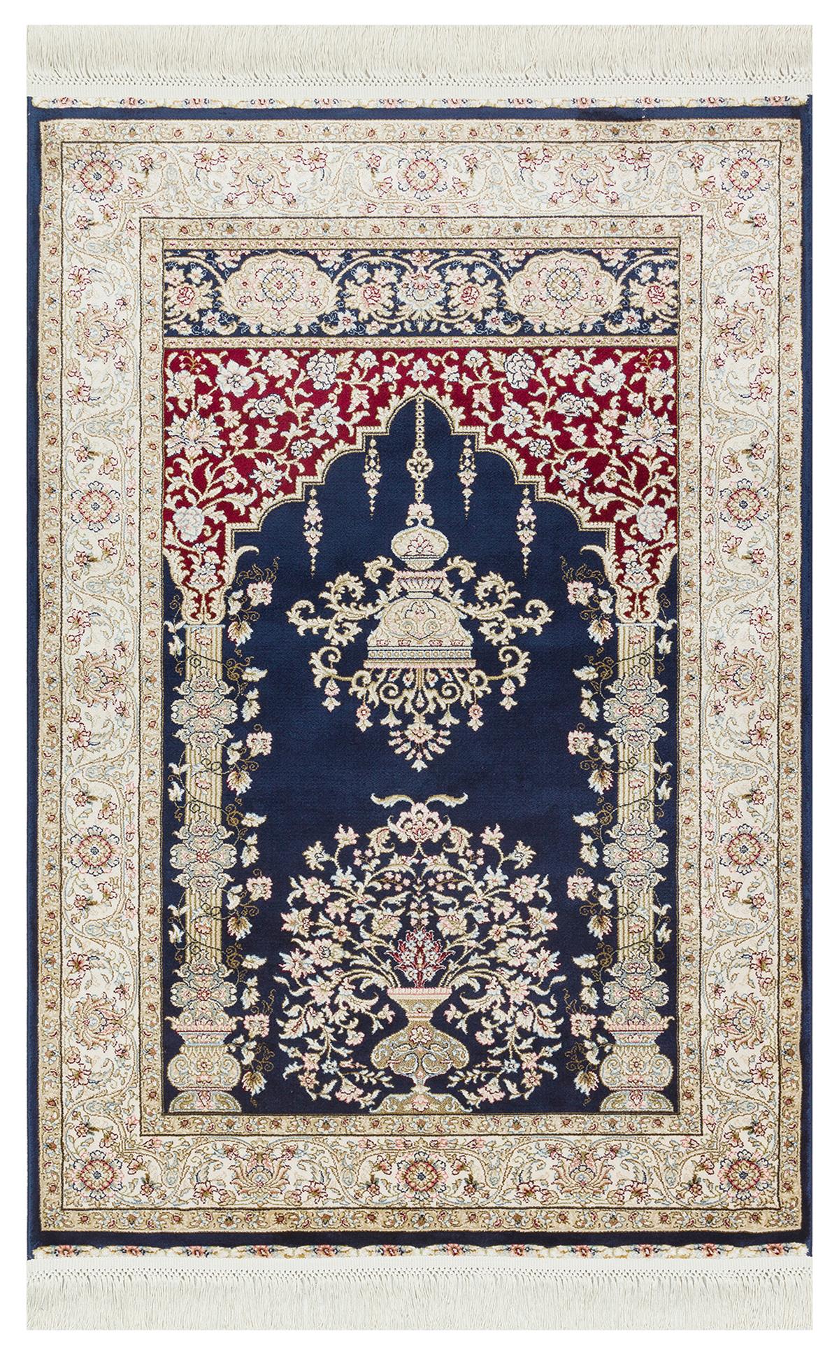 ISFAHAN SECCADE ISF SCD 01 NAVY  Klasik Desenli Yüksek Kalite Sık Dokuma Seccade