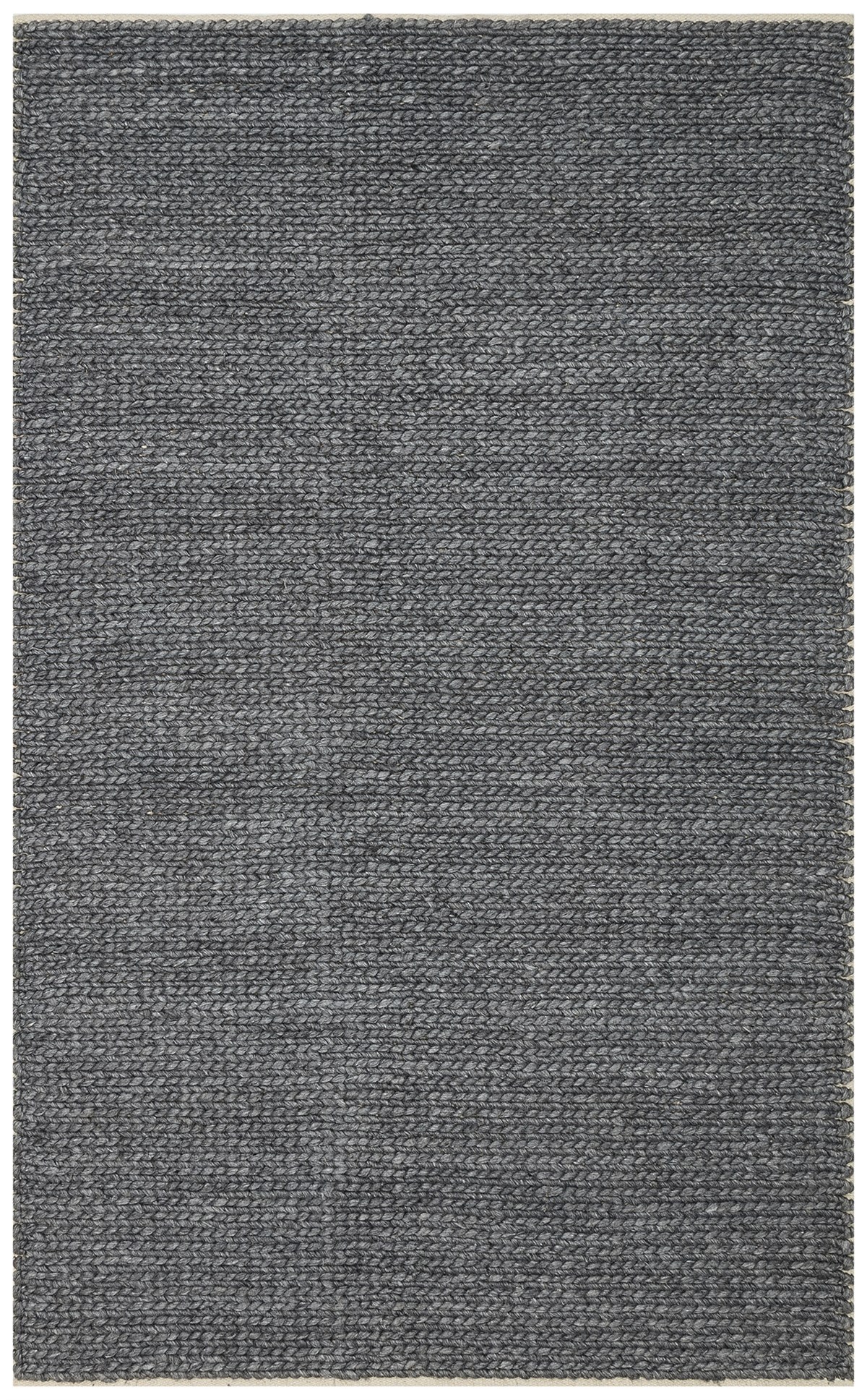 JADE BASKETWEAVE ANTRASIT  Naturel Kazak Örgü Desenli El Dokuma Örgü Halı