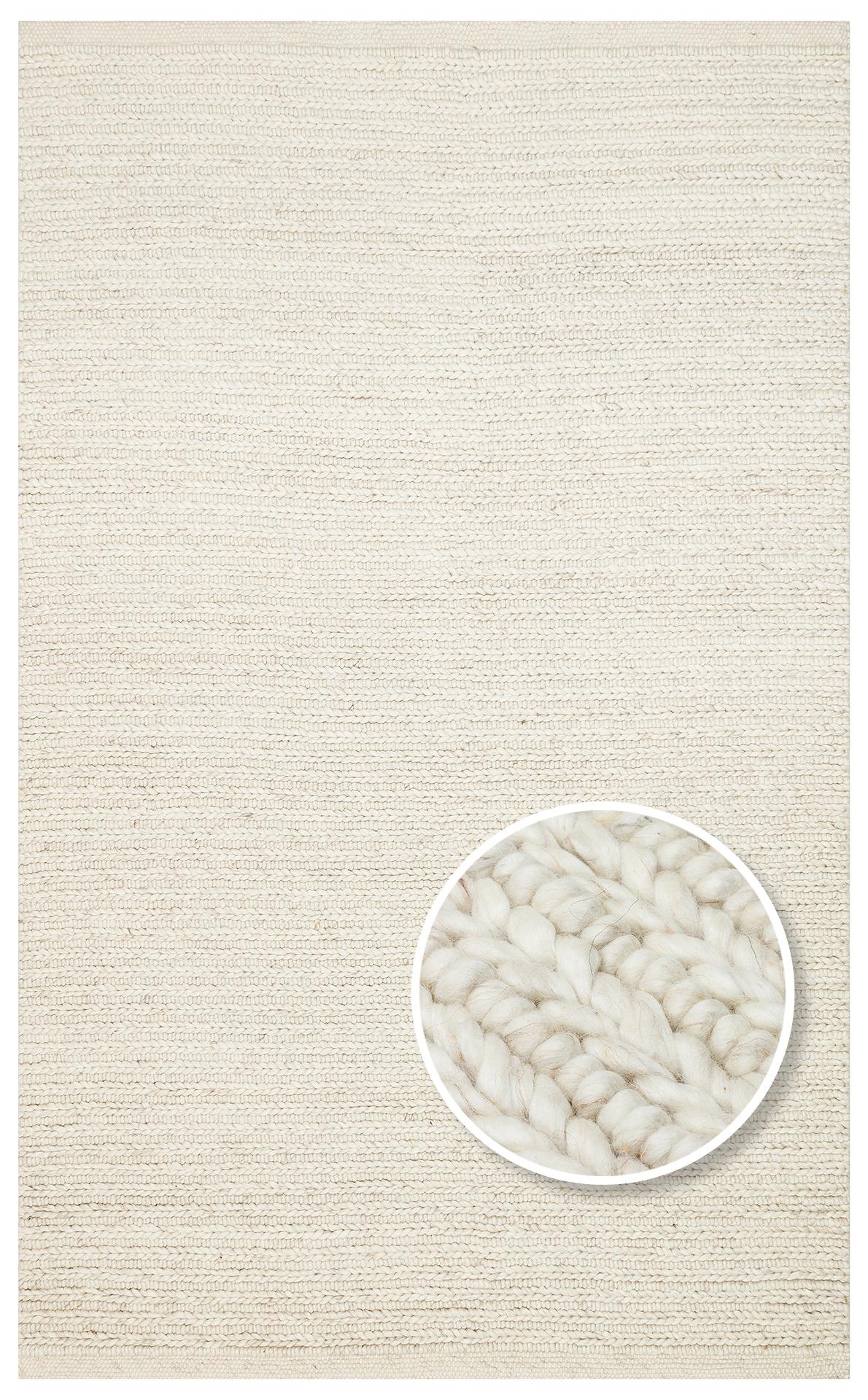 JADE JD 07 L.BEIGE  Naturel Kazak Örgü Desenli El Dokuma Örgü Halı