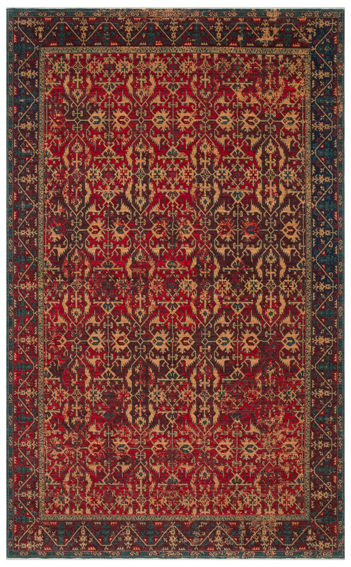 KADIM KDM 09 RED VINTAGE  Anadolu Motiflerine Sahip Yeni Zellanda Yünü İle Üretilen El Emeği Yüksek Kara Tezgah Halısı