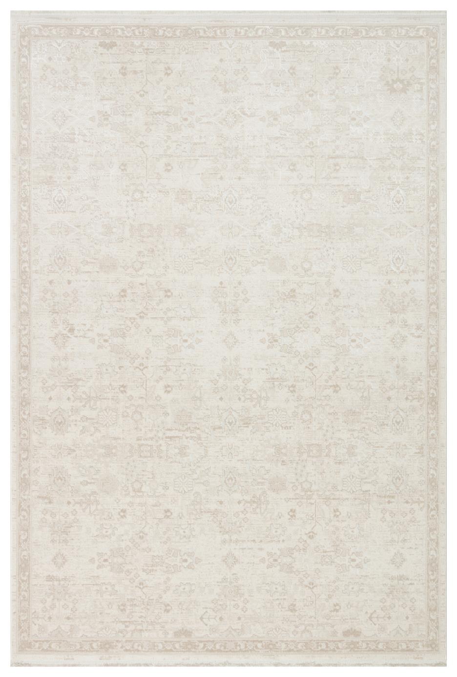 LEONA LNA 05 CREAM  Yumuşak Tuşeli Hav Toz Vermez Modern Makine Halısı