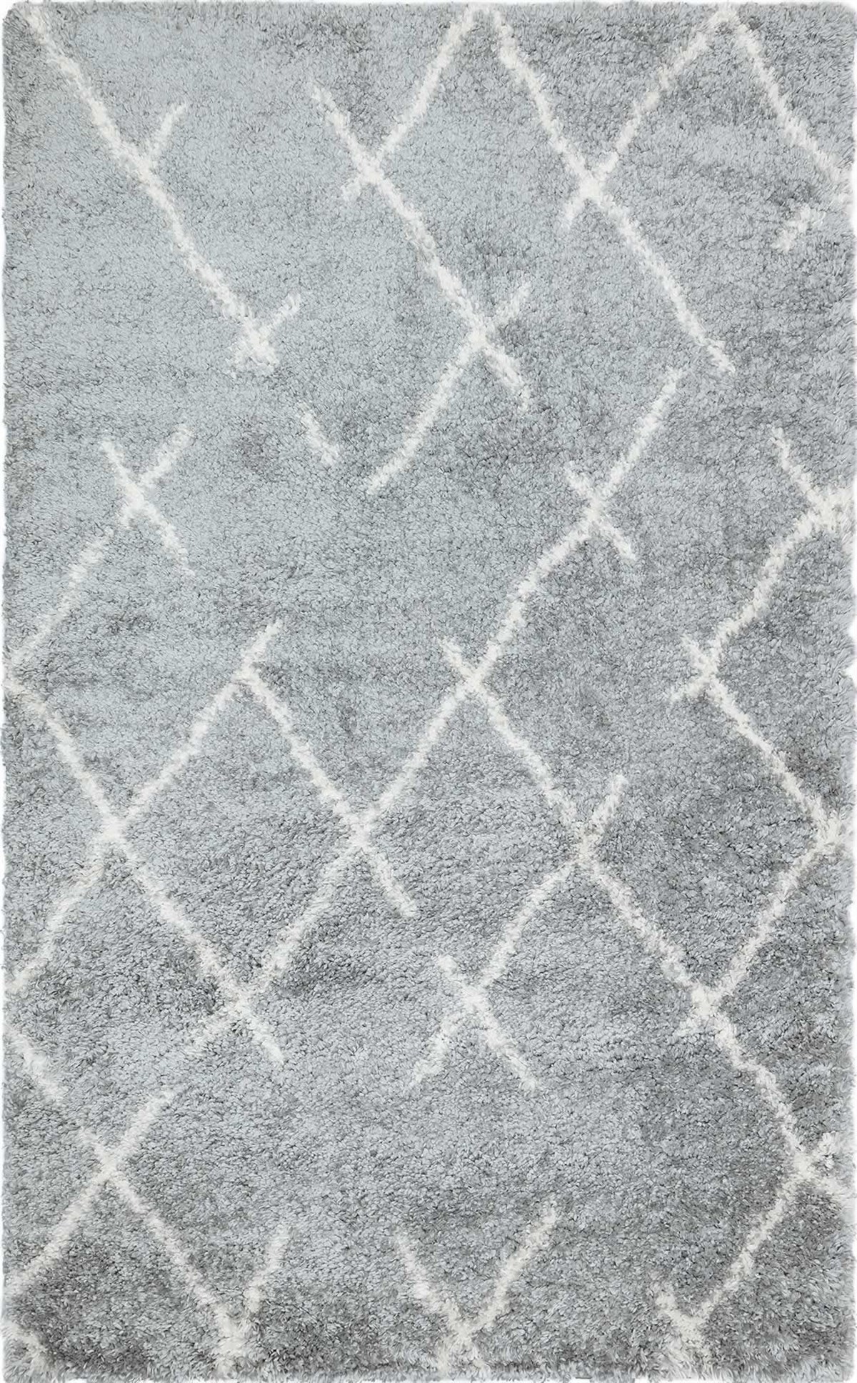LOFT LF 01 GREY CREAM  Yumuşak Dokulu Hav Toz vermez Etnik Desenli Modern Yıkanabilir Shaggy Halı