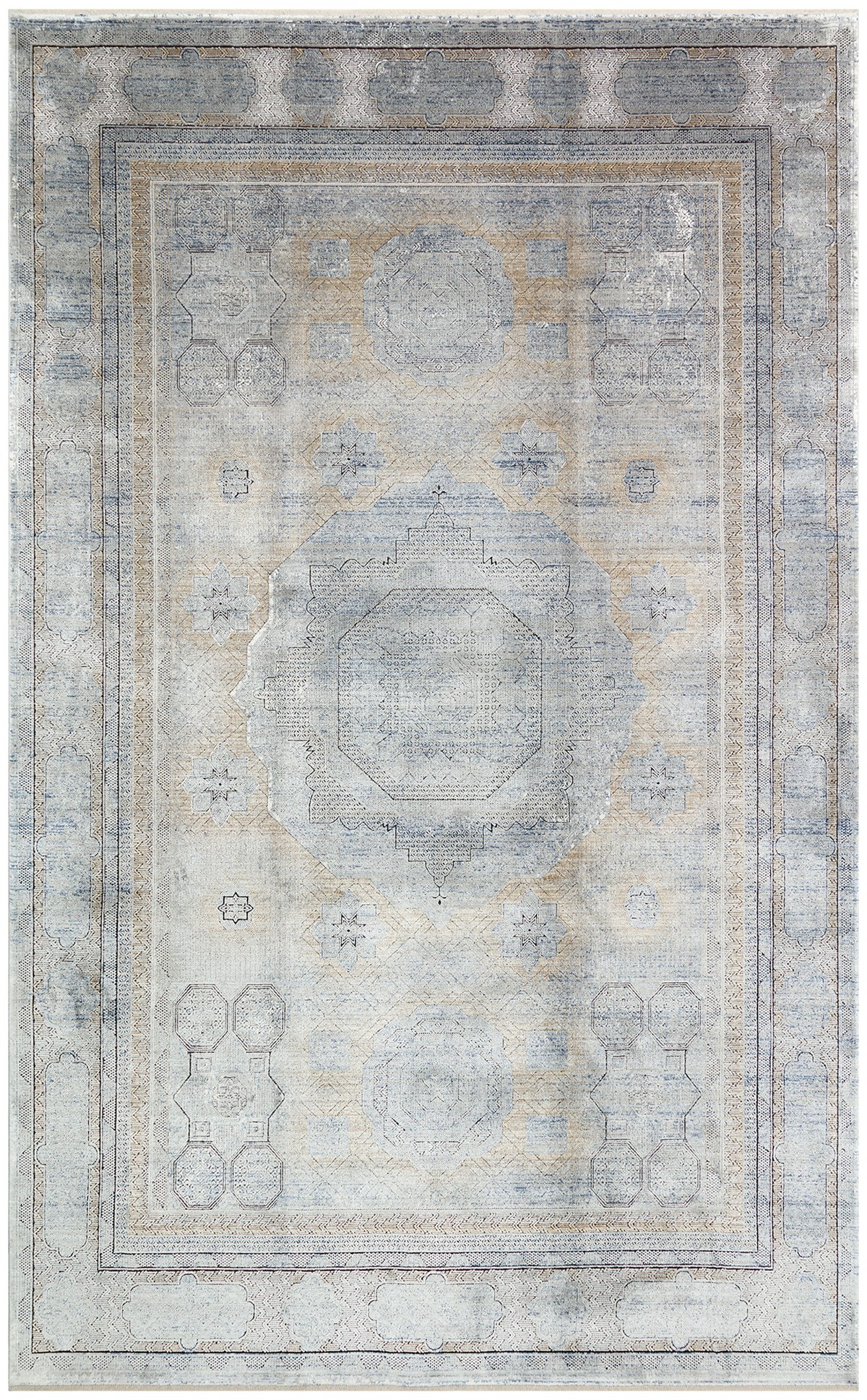 MAHAL MHL 04 ANTRASIT GOLD  Klasik Desenli Yüksek Kalite Sık Dokuma Salon Halısı