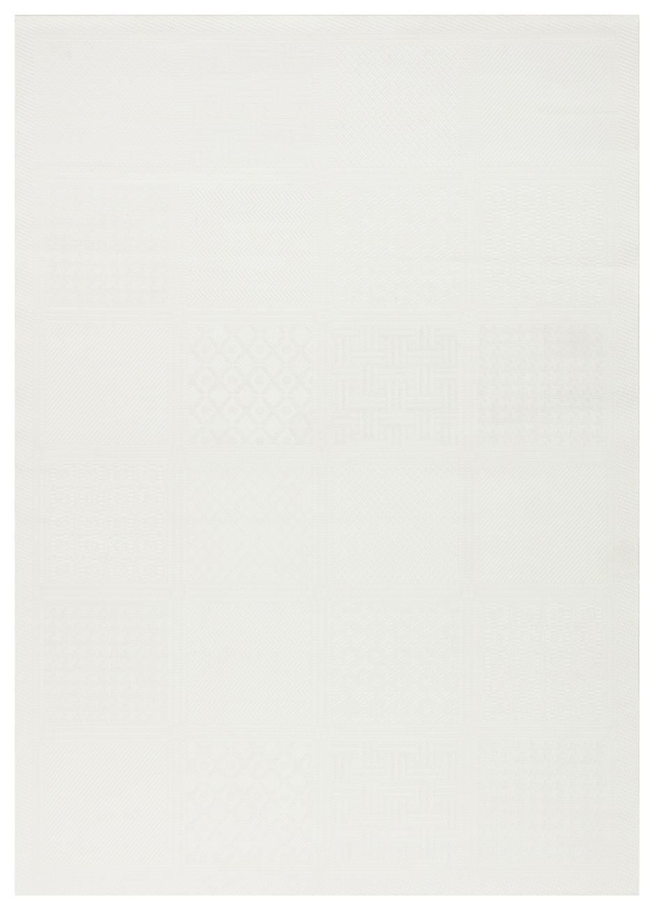 MONO LUX MNO LUX 02 WHITE  Katlanabilir ve Yıkanabilir Şık Desenlere Sahip Düz Dokuma İnce Halı