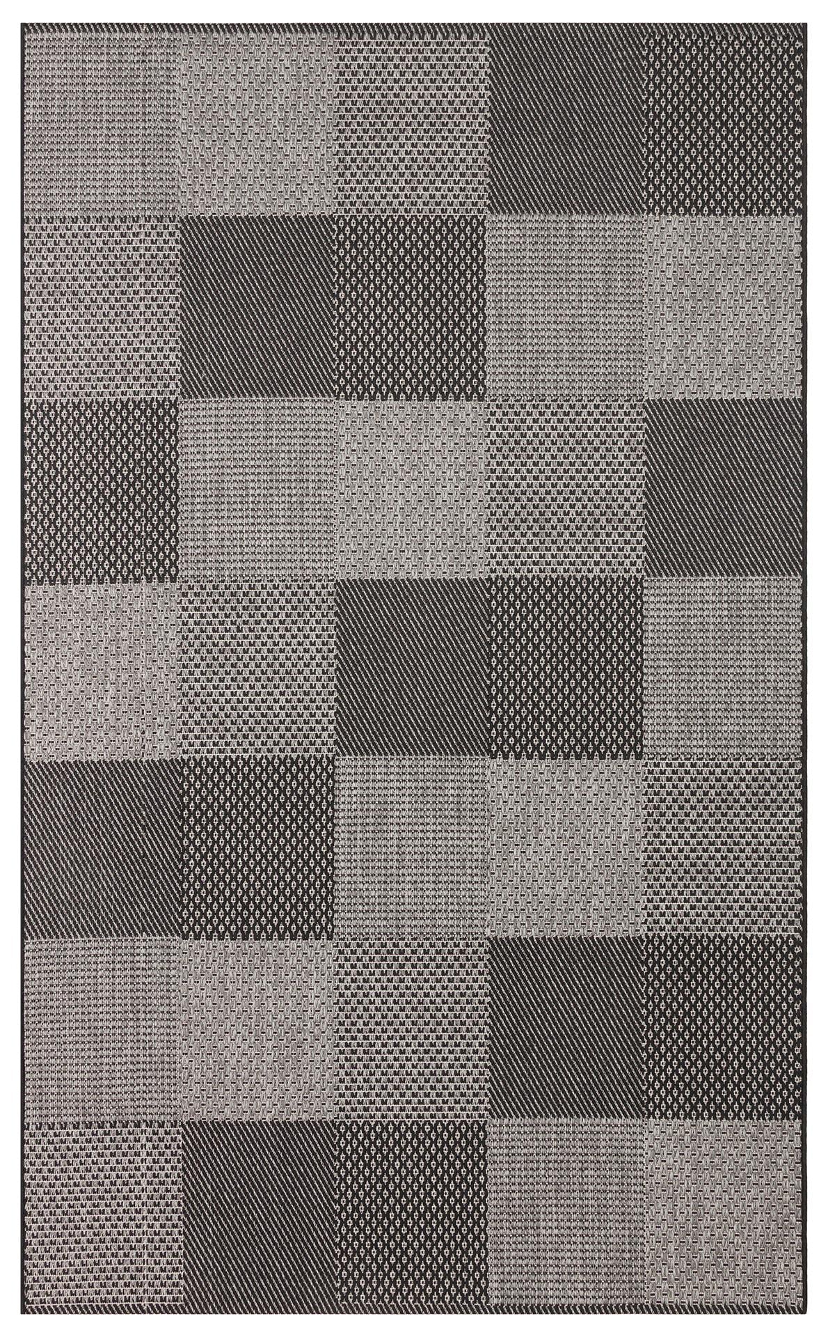 MONO MNO 01 DARK GREY  Yumuşak Dokulu Kaymaz Tabanlı Şık Kilim