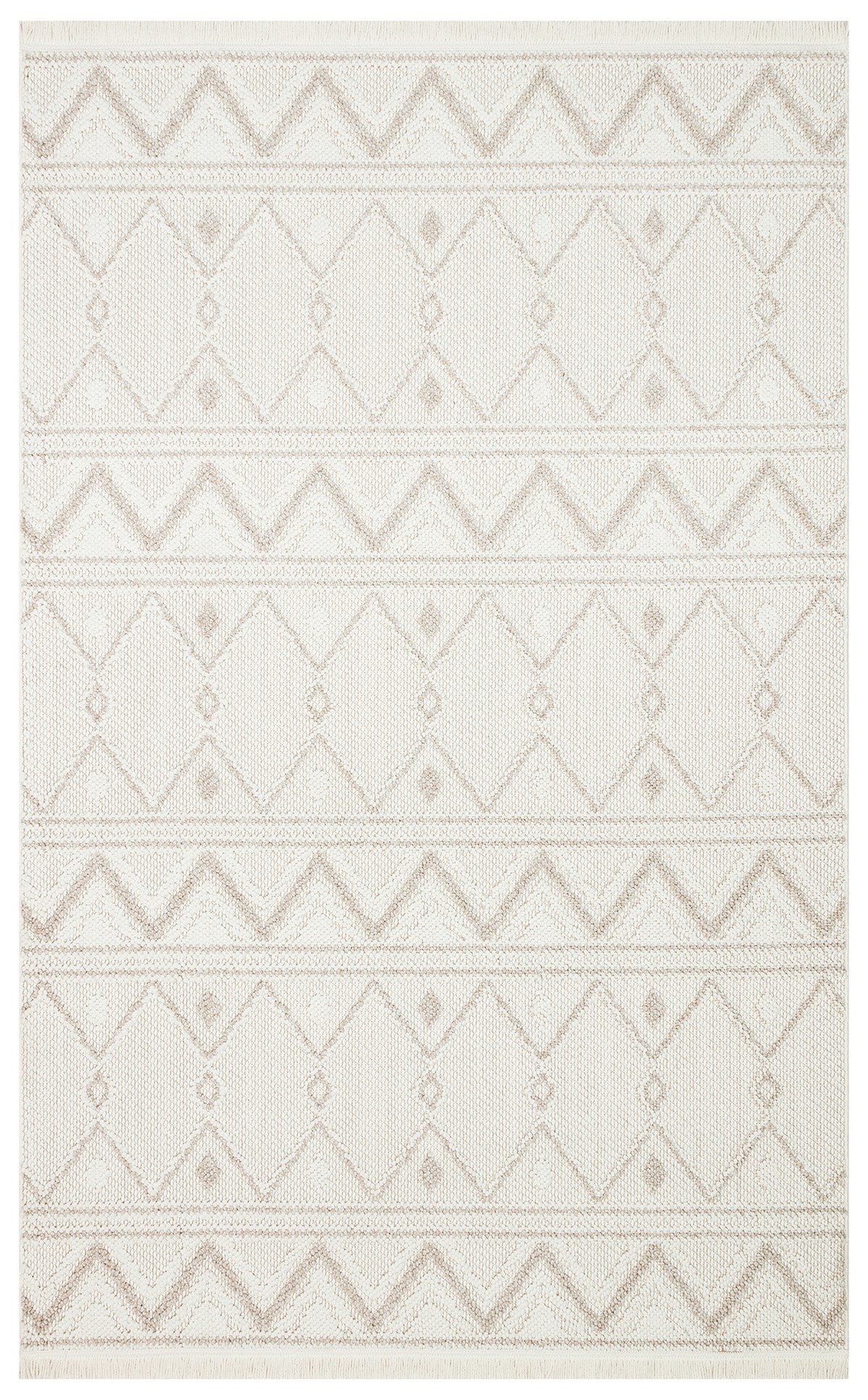 MOTTO MOT 03 WHITE BEIGE  Yumuşak Tuşeli Örgü Dokuma Modern Makine Halısı