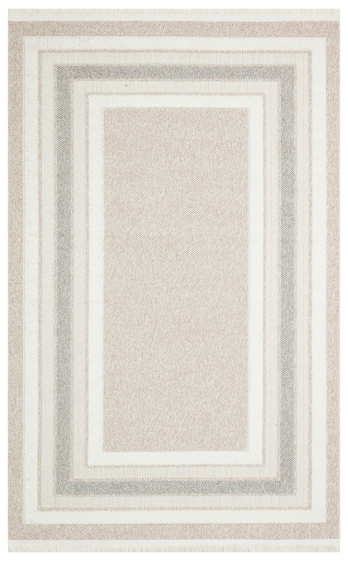 MOTTO MOT 04 BEIGE GREY  Yumuşak Tuşeli Örgü Dokuma Modern Makine Halısı