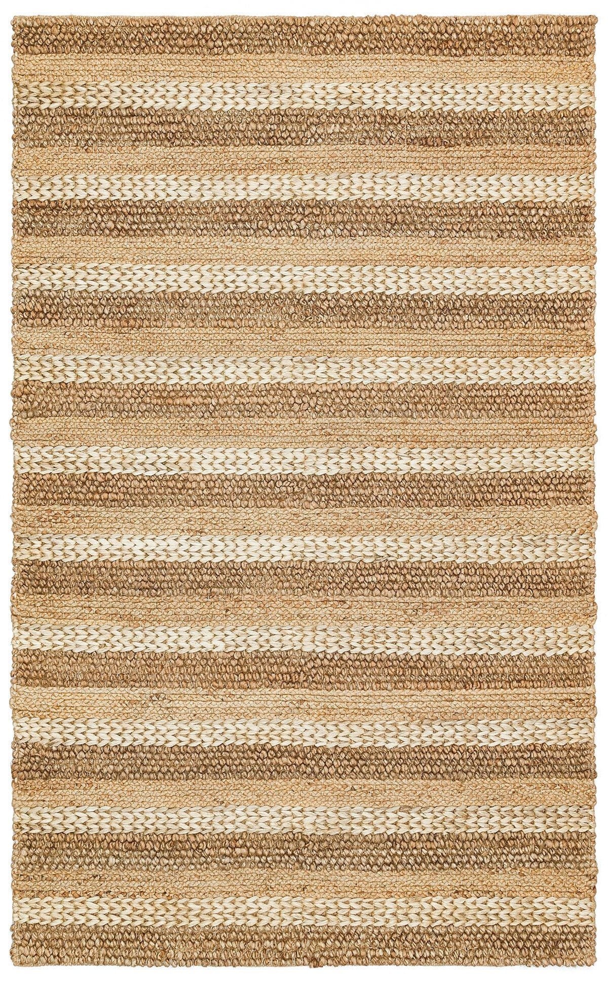 NETRA S-1410 NATURAL XW  Farklı Örgü Çeşitlerine Sahip El Dokuma Naturel Jüt Hasır Halı