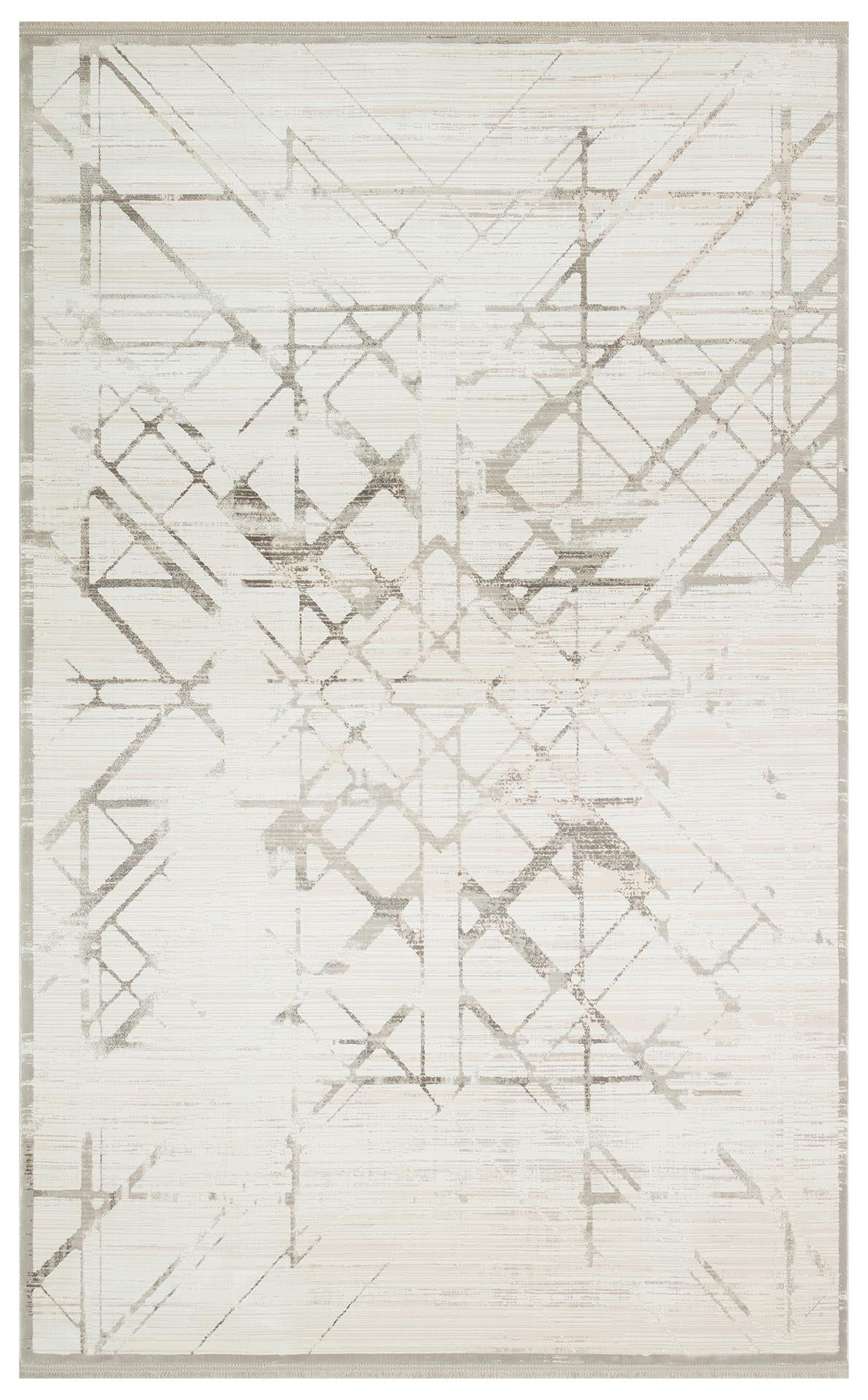 PADONA PDN 02 CREAM GREY  Extra Yumuşak Dokulu Sık Dokuma Modern Desenlere Sahip Şık Salon Halısı