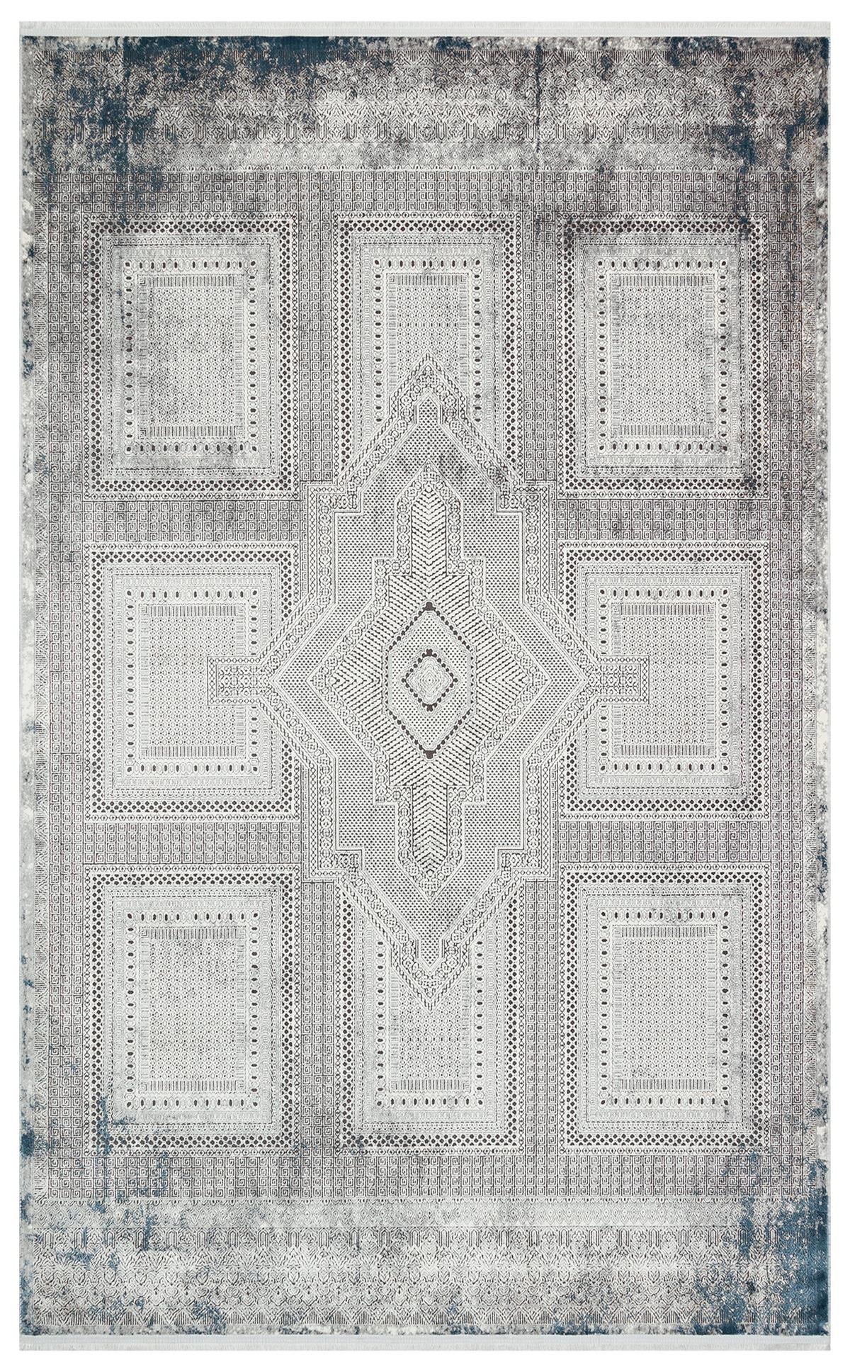 PALAZZO PLZ 02 CREAM NAVY  Yumuşak Tuşeli Sık Dokuma Modern Halı