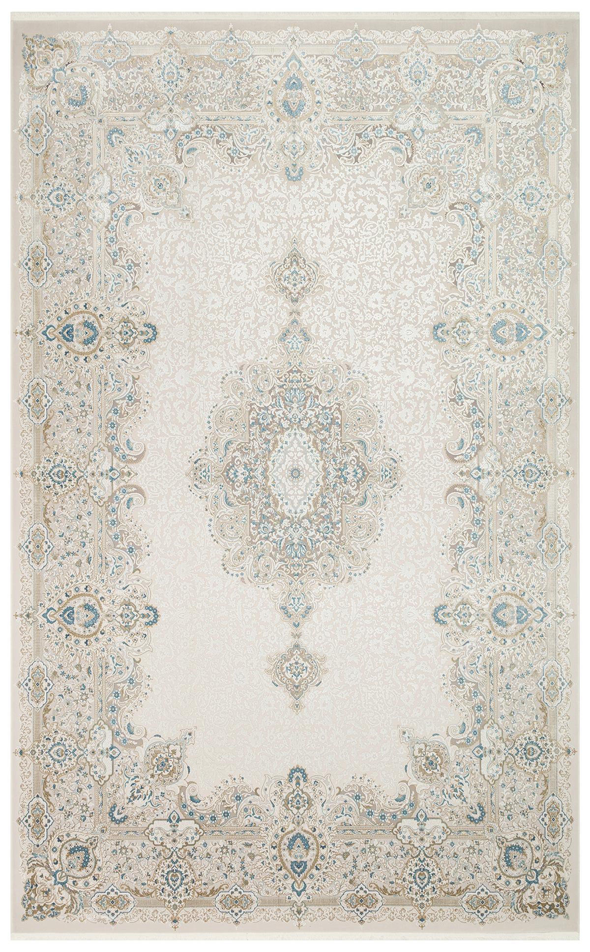 PALMIRA PLM 01 CREAM BLUE  Yüksek Kaliteli Sık Dokuma Modern Salon Halısı
