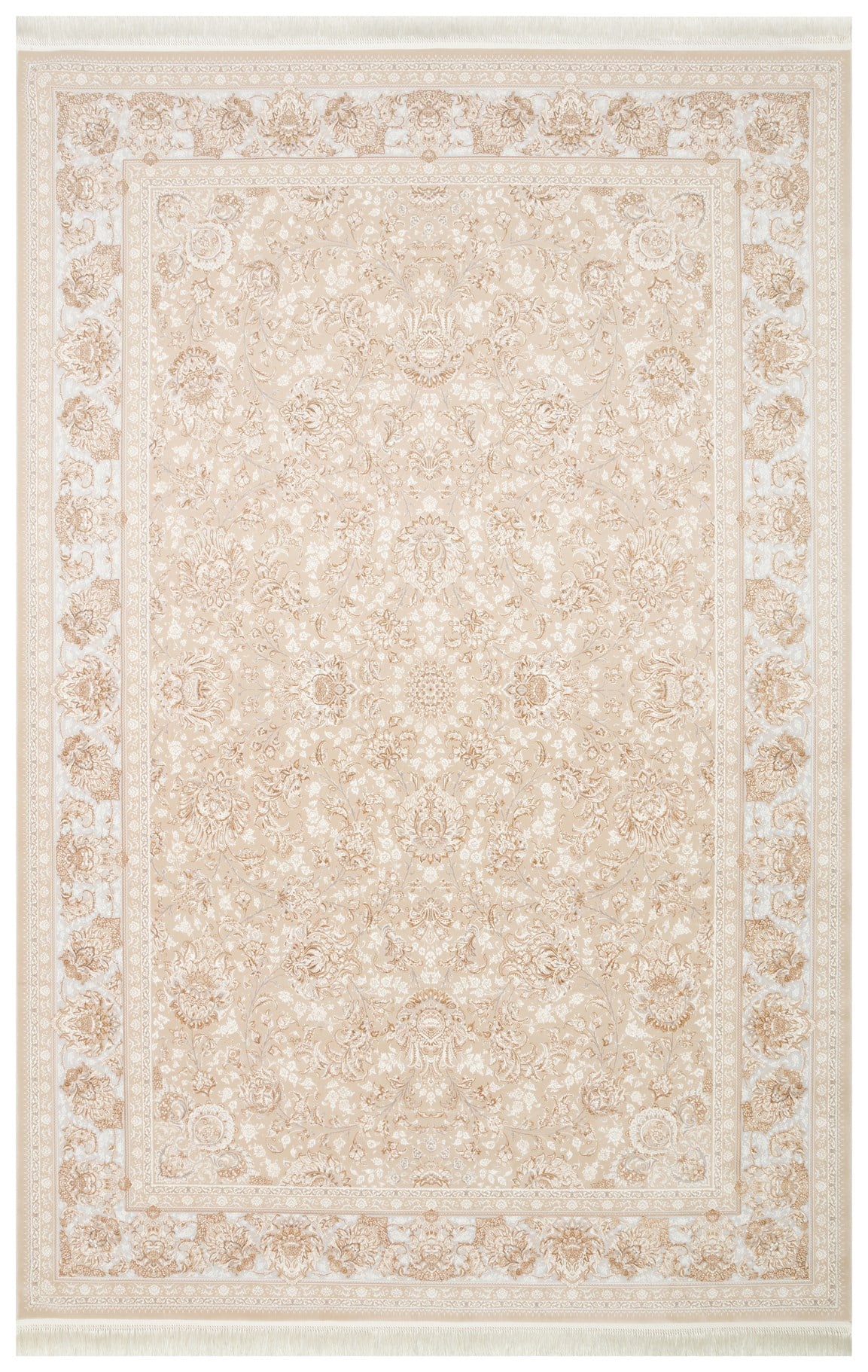 PERSIAN PER 02 BEIGE  Klasik Desenli Yüksek Kalite Sıkı ve İnce Dokuma Yaklaşık 3 Milyon Point Makine Halısı