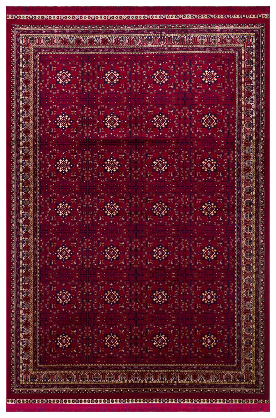SATEEN AFGHAN SFG 03 RED  Yıkanabilir Afgan Desenli Hav Toz Vermeyen Kaymaz Tabanlı Sık Dokuma Halı
