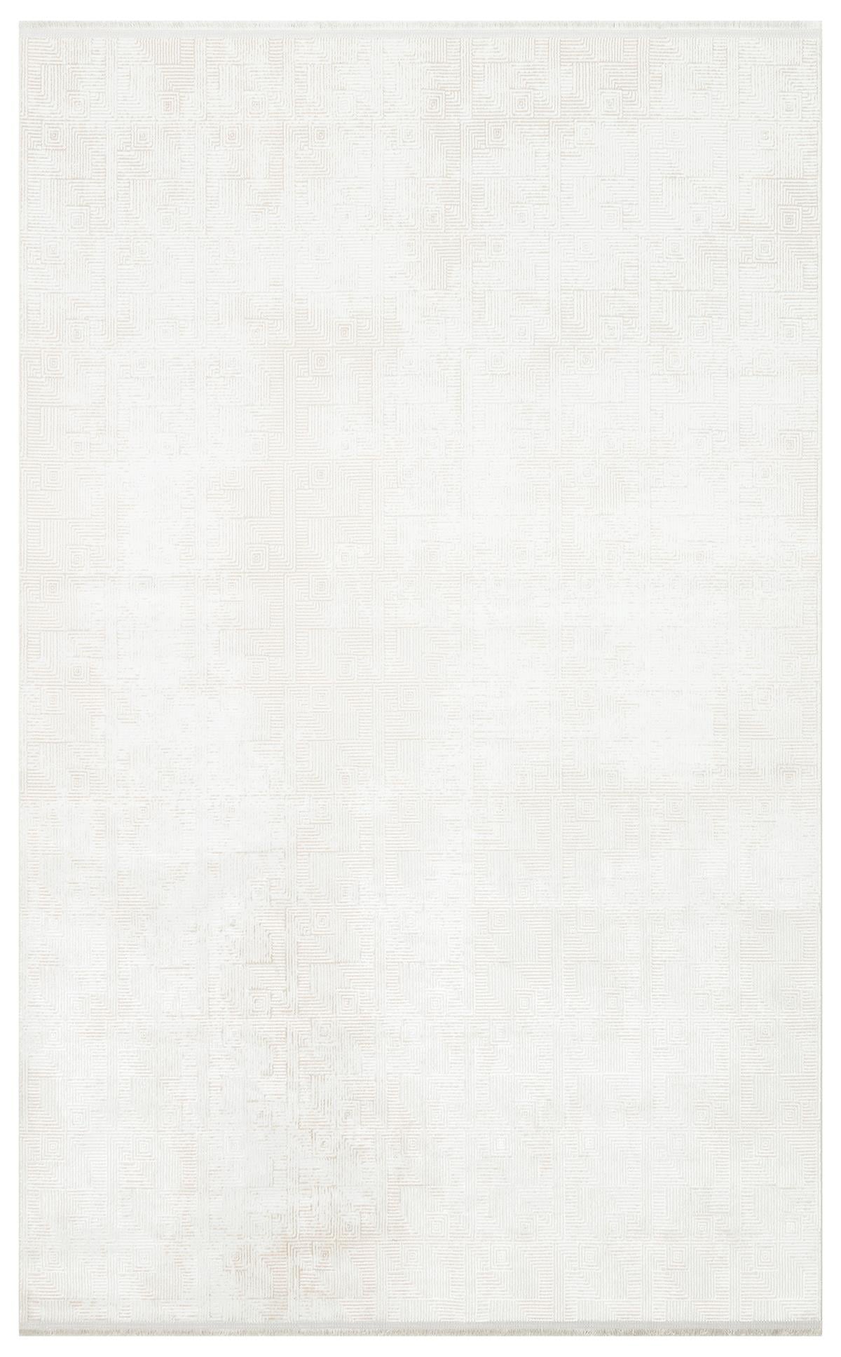 SATEEN ST 109 CREAM BEIGE  Yıkanabilir Kaymaz Tabanlı Hav Vermez Sık Dokuma Modern Halı