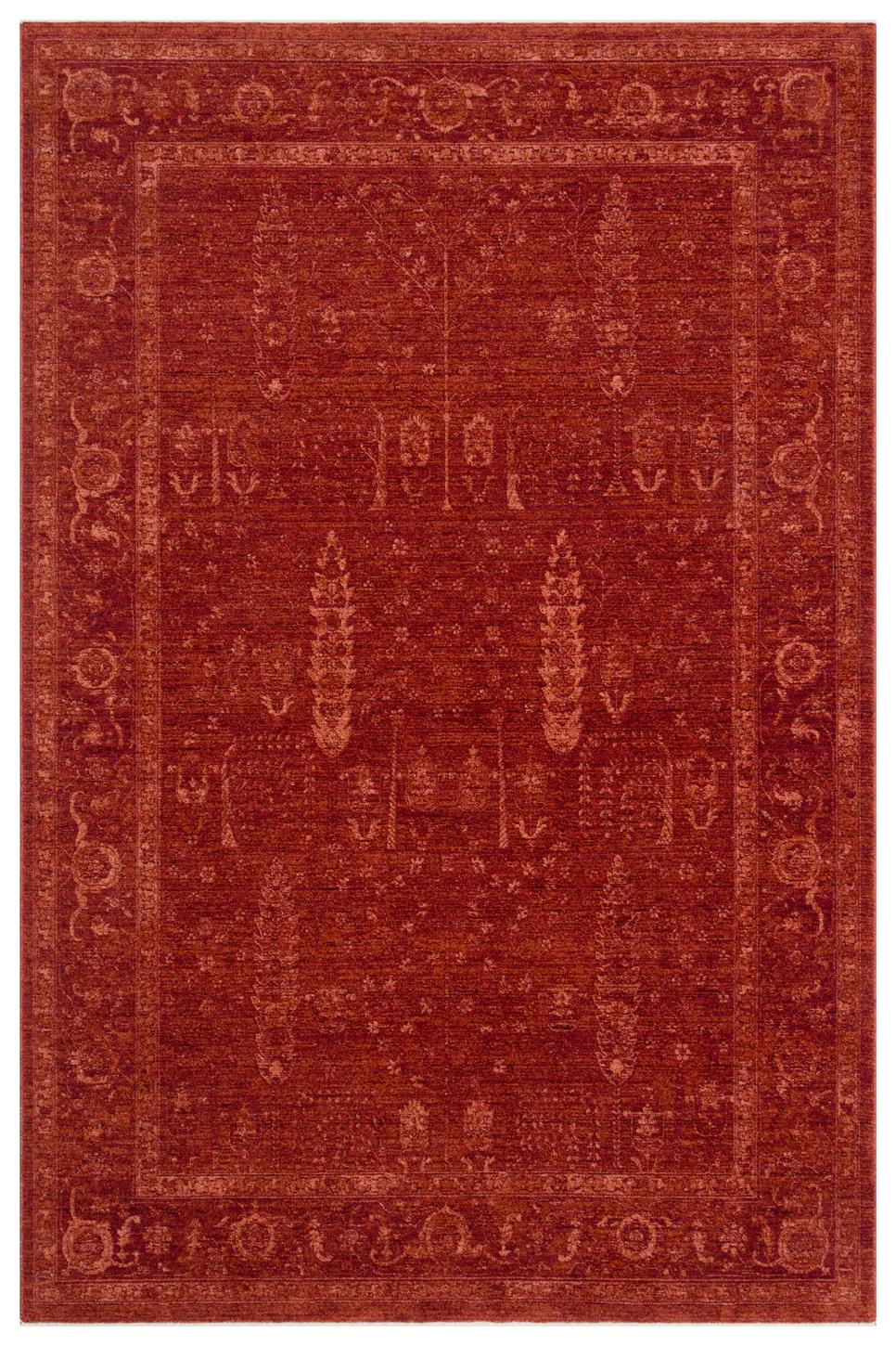 SHIRAZ SHR 03 RED  Vintage Eskitme Desenli Modern Yumuşak Dokulu Makine Halısı