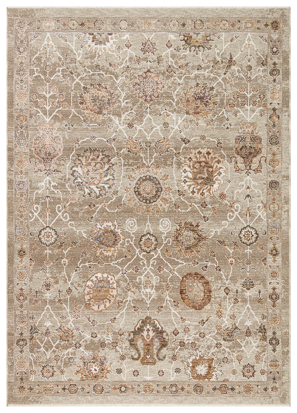 SOFIA SOF 05 CREAM GOLD Renkli El Dokuma Uşak Halı Desenlerine Sahip Makine Halısı