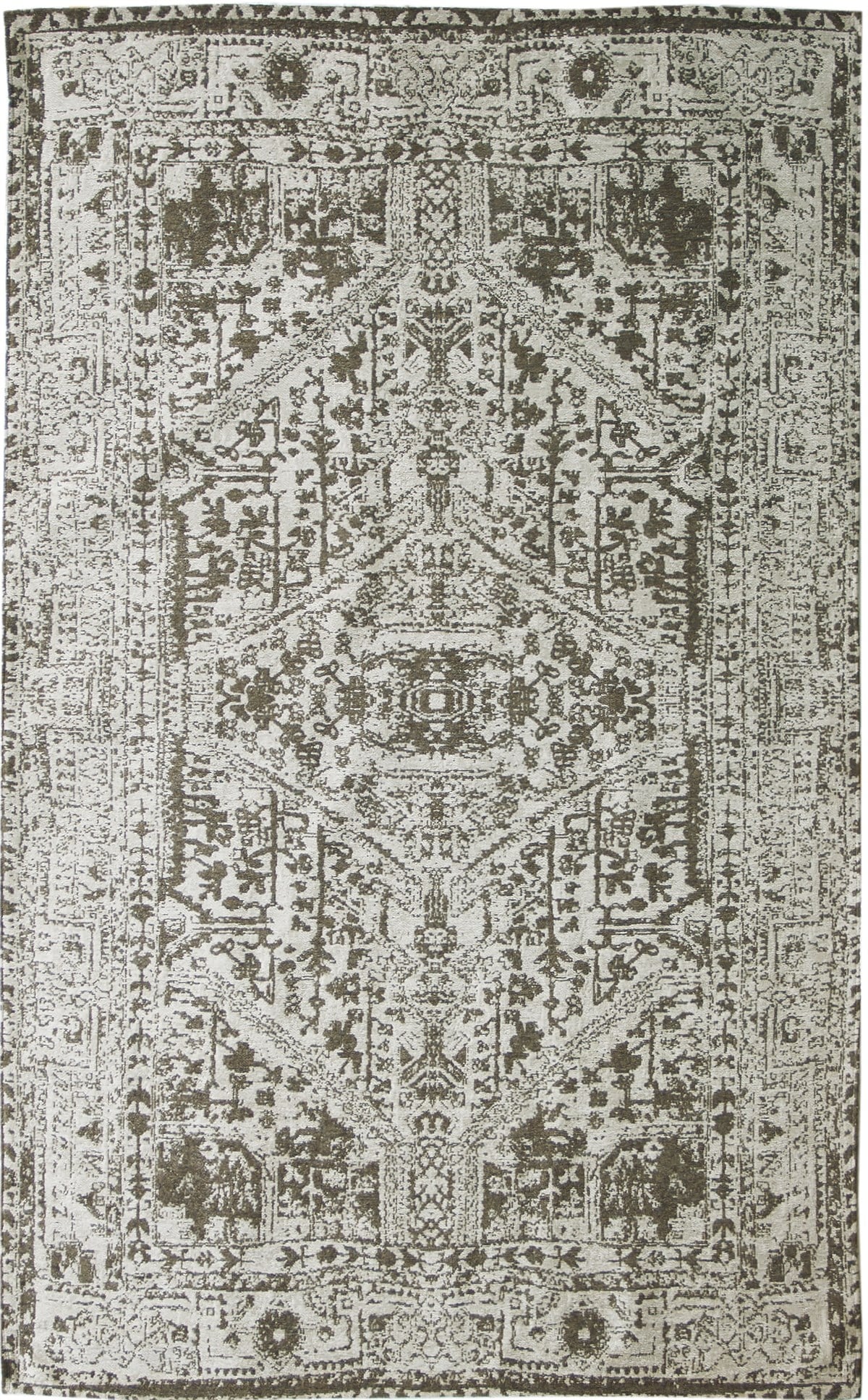 TOLEDO TD 01 ANTRASIT  Hav Toz Vermez Antibakteriyel Vintage Desenli Yıkanabilir İnce Dokuma Halı