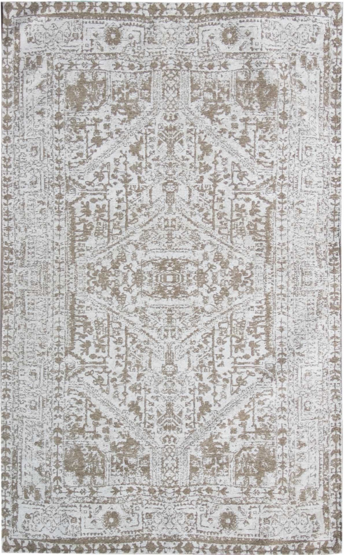 TOLEDO TD 01 CREAM  Anti Bakteriyel Vintage Desenli Hav Toz vermez Yıkanabilir İnce Dokuma Halı