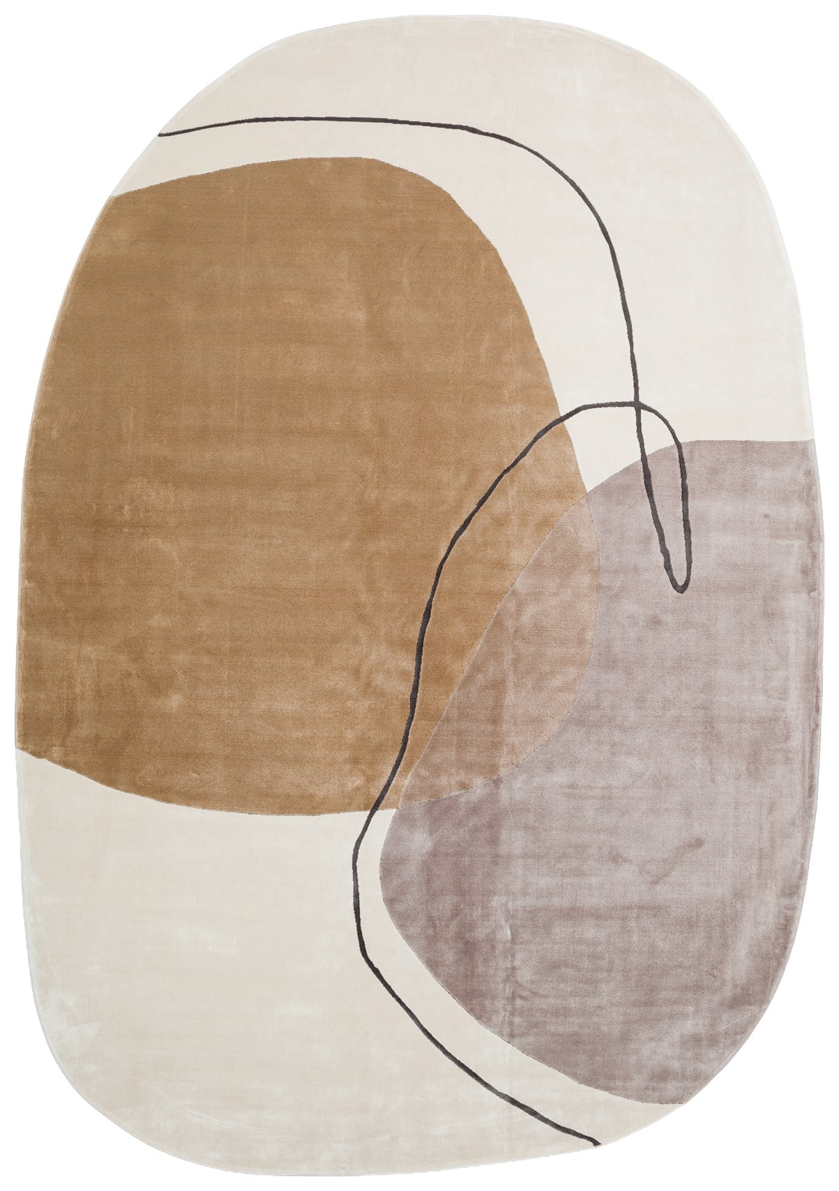 UTOPIA UTP 08 CREAM BLACK  Amorf Tasarımlı Modern Viskon Halı