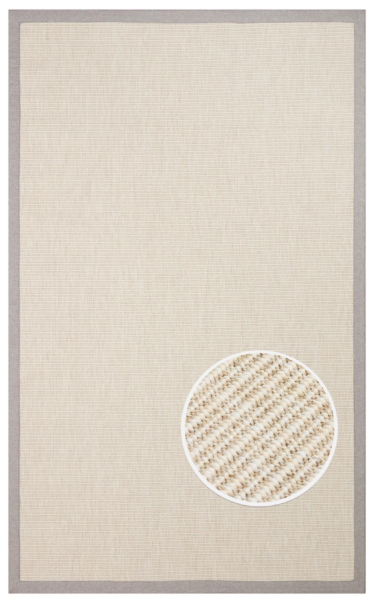 VENTURA SISAL VNT 2706 CREAM BRD GREY  İç ve Dış Mekan Kullanımına Uygun Hav Vermeyen Kolay Temizlenebilir Sisal Görünümlü Halı
