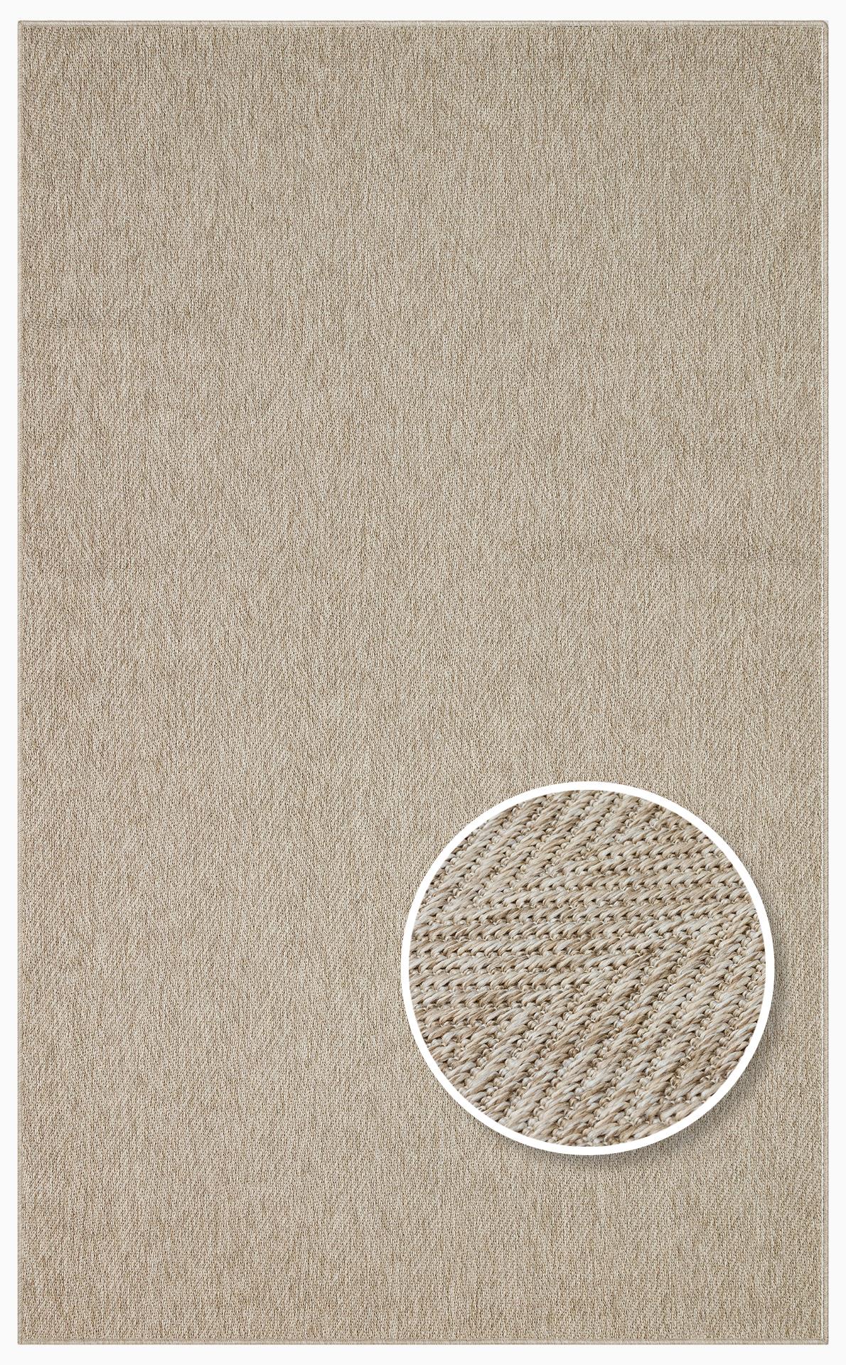 VENTURA VNT 2704 L.BEIGE  İç ve Dış Mekan Kullanımına Uygun Hav Vermeyen Kolay Temizlenebilir Sisal Görünümlü Halı