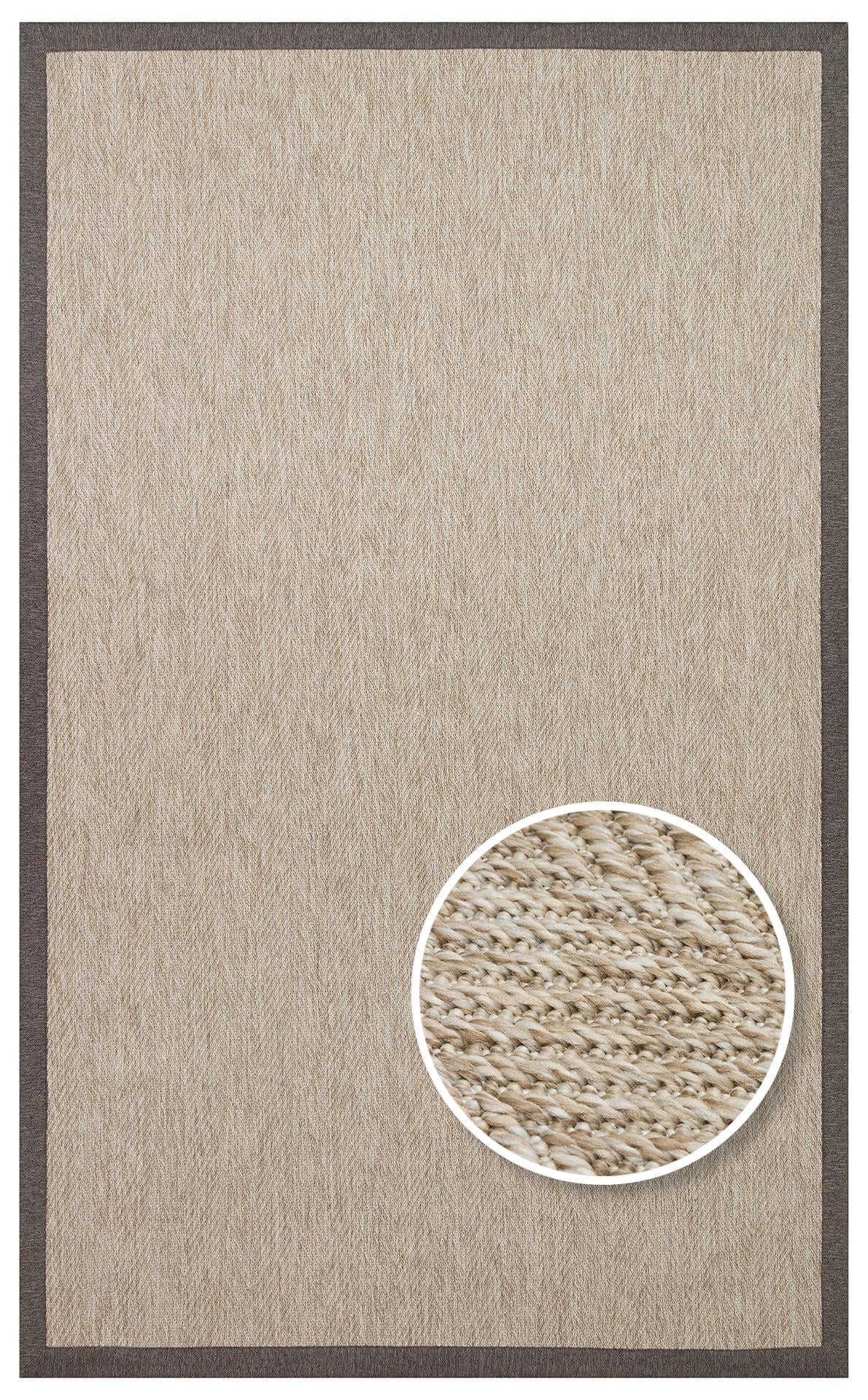 VENTURA VNT 2704 L.BEIGE BRD DARK MIX  İç ve Dış Mekan Kullanımına Uygun Hav Vermeyen Kolay Temizlenebilir Sisal Görünümlü Halı