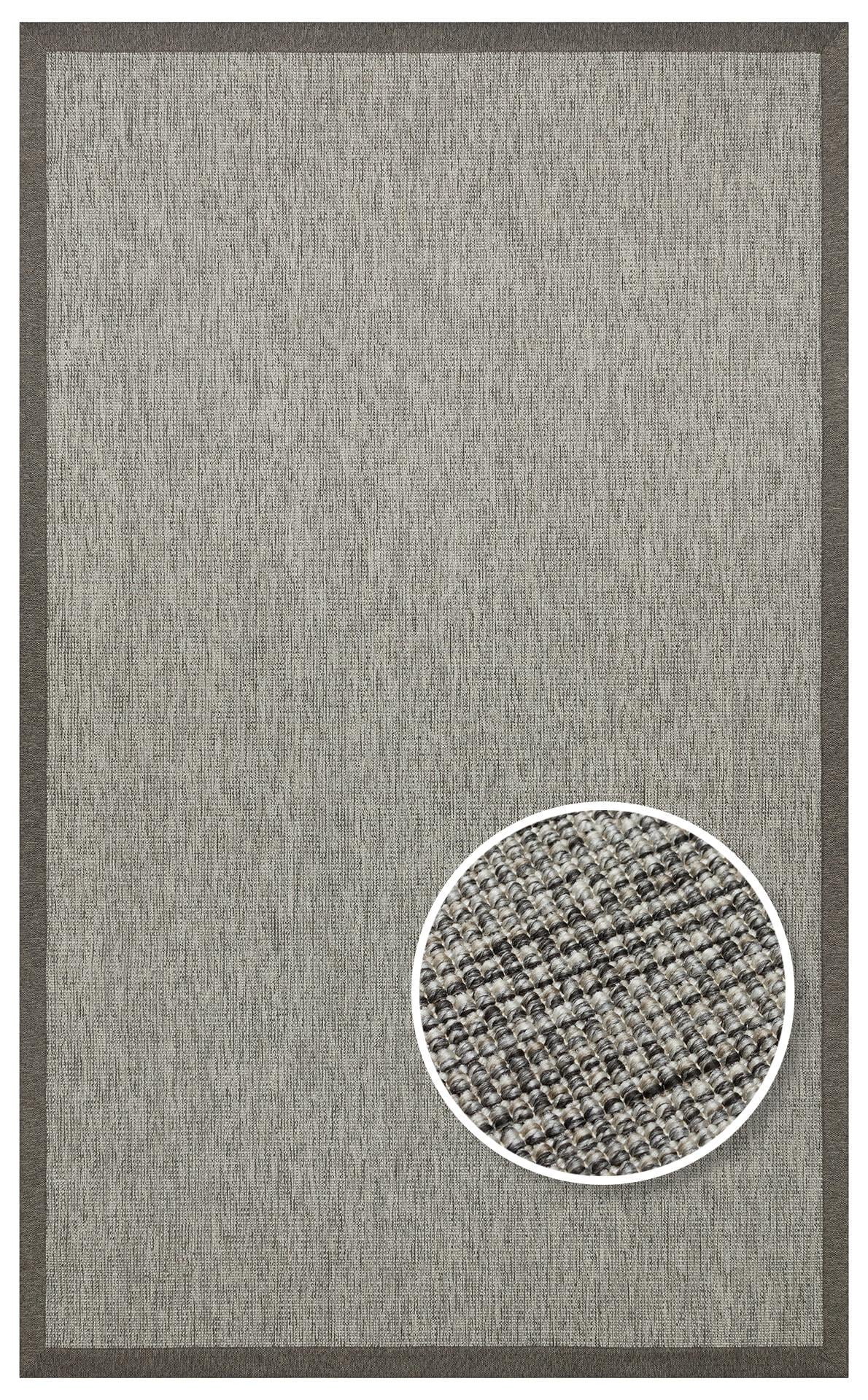 VENTURA VNT 2705 GREY BRD DARK MIX  İç ve Dış Mekan Kullanımına Uygun Hav Vermeyen Kolay Temizlenebilir Sisal Görünümlü Halı