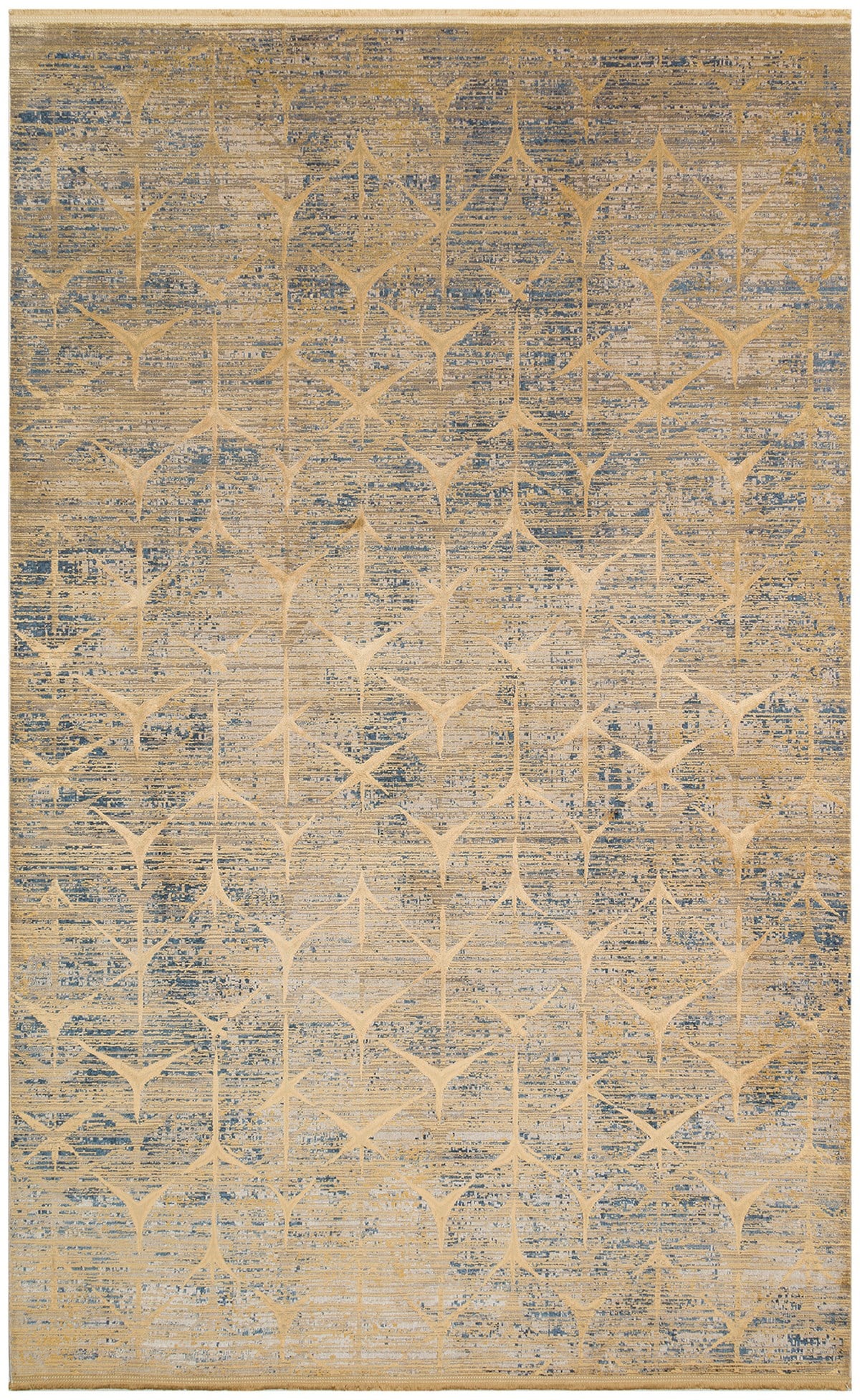 VERONA DYED VRD 06 MARINE GOLD  Overdyed Kolay Kullanımlı Yumuşak İpeksi Tuşeli Yüksek Alçak Oymalı Modern İnce Makine Halısı