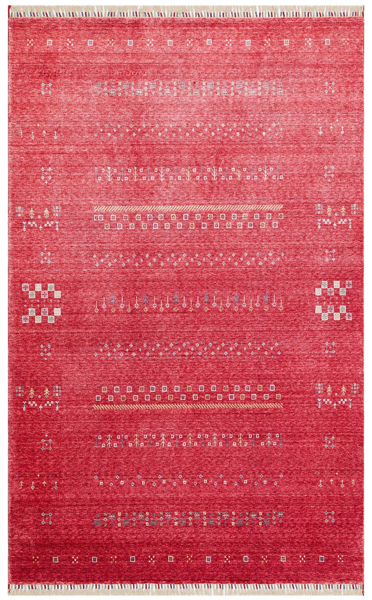 ZARA ZR 06 RED  El Emeği ile Bambu Viskon İpliklerden Özel Tezgahlarda Üretilen Uşak Halısı