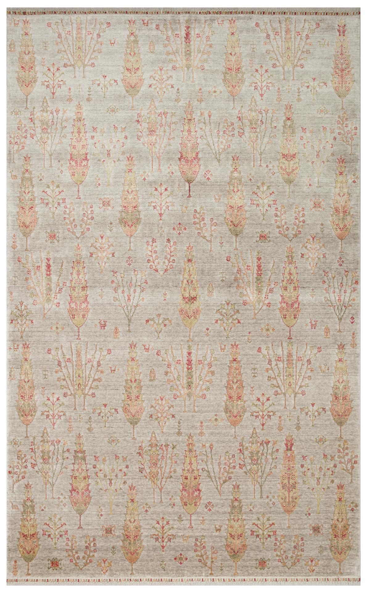 ZARA ZR 08 BEIGE AUTUMN  Otantik Desenli Özel Hav Vermeyen ve Kolay Temizlenebilir Tensel Kullanılarak El Emeği ile Özel Tezgahlarda Üretilen Modern Uşak Halısı