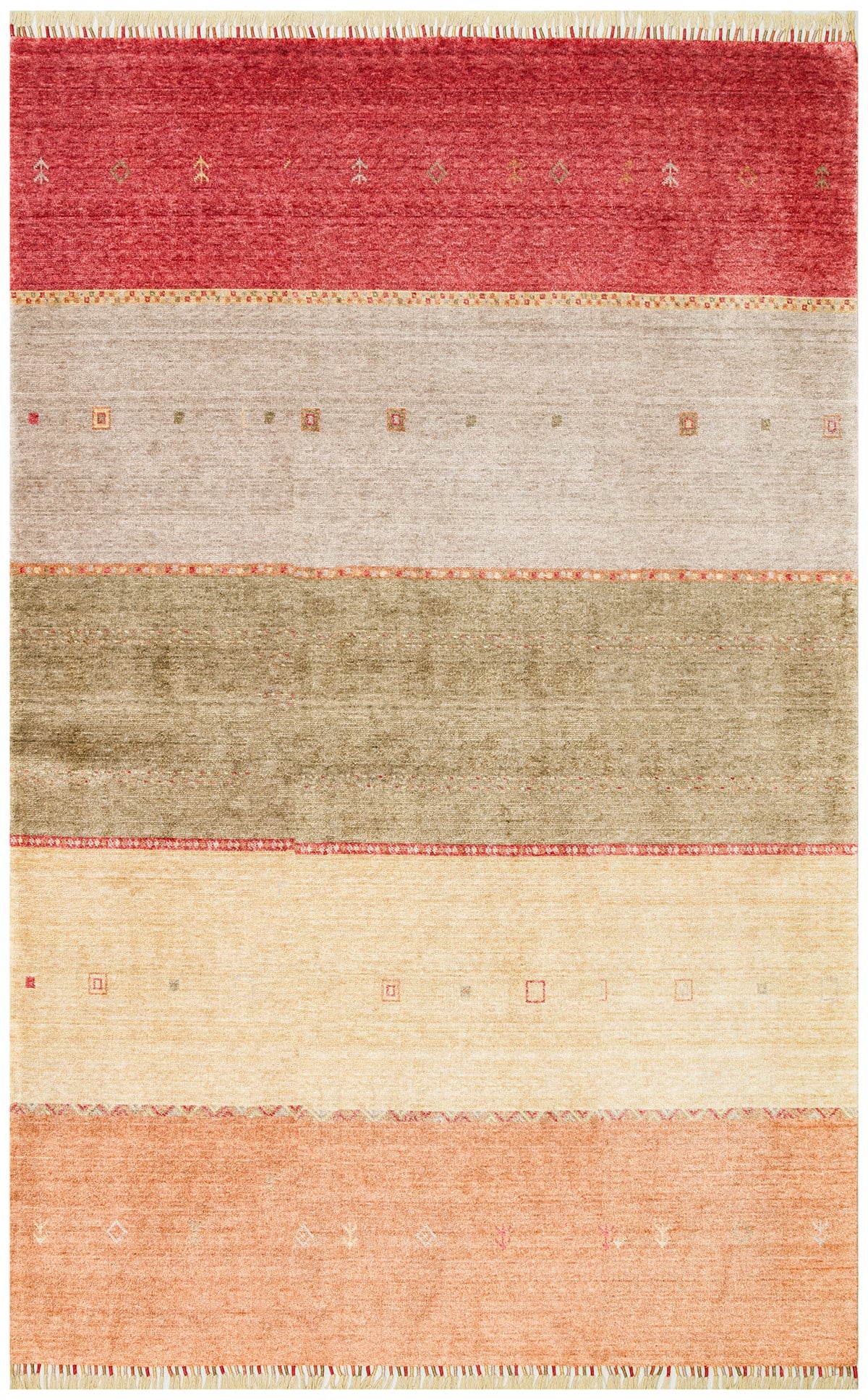 ZARA ZR 11 RED AUTUMN  Otantik Desenli Özel Hav Vermeyen ve Kolay Temizlenebilir Bambu Viskonu Kullanılarak El Emeği ile Özel Tezgahlarda Üretilen Modern Uşak Halısı