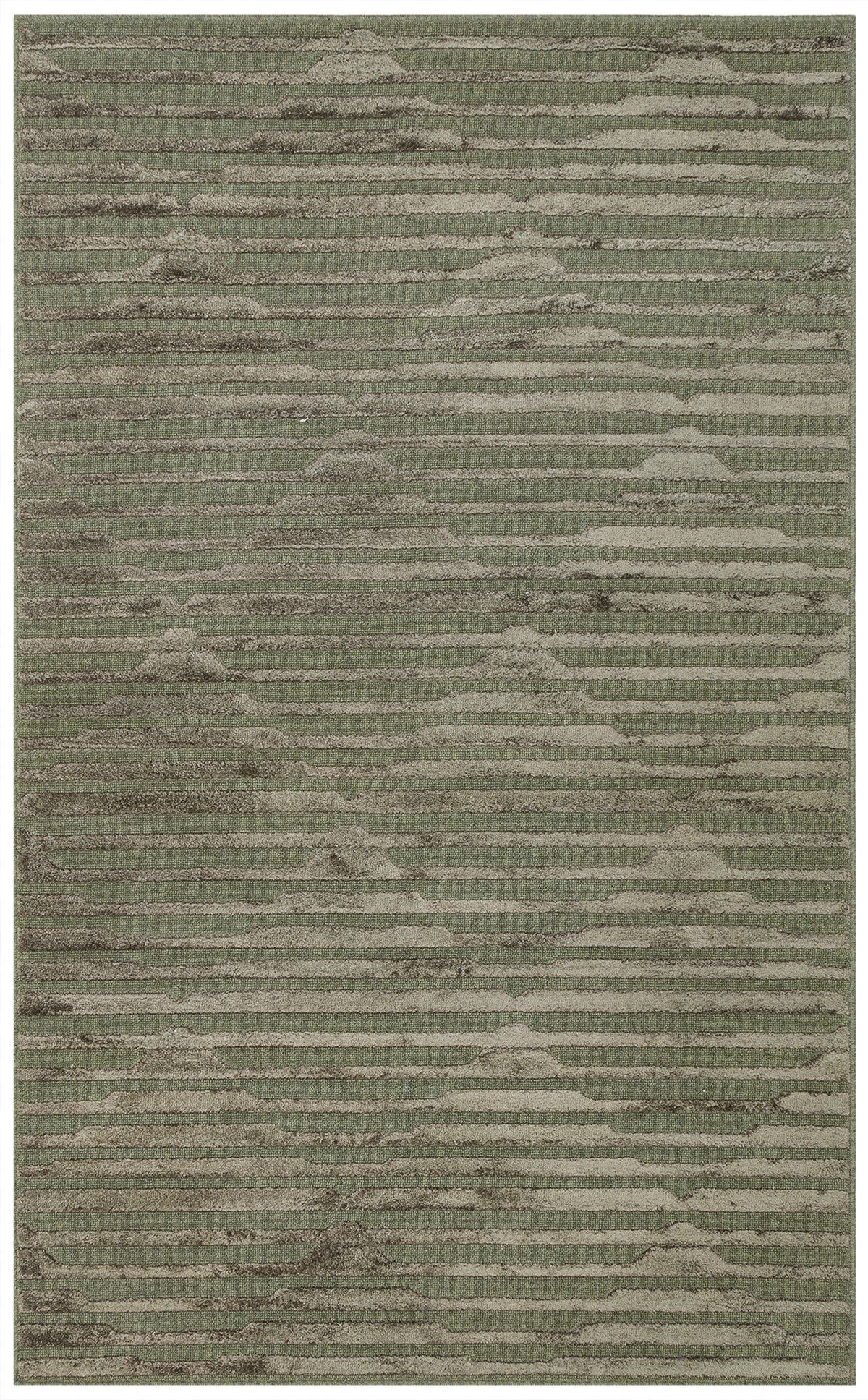 ZENITH DYED ZNT 02 GREEN DYED  Yüksek Alçak Dokulu Naturel Yün ve Viskon Modern Dokuma Halı